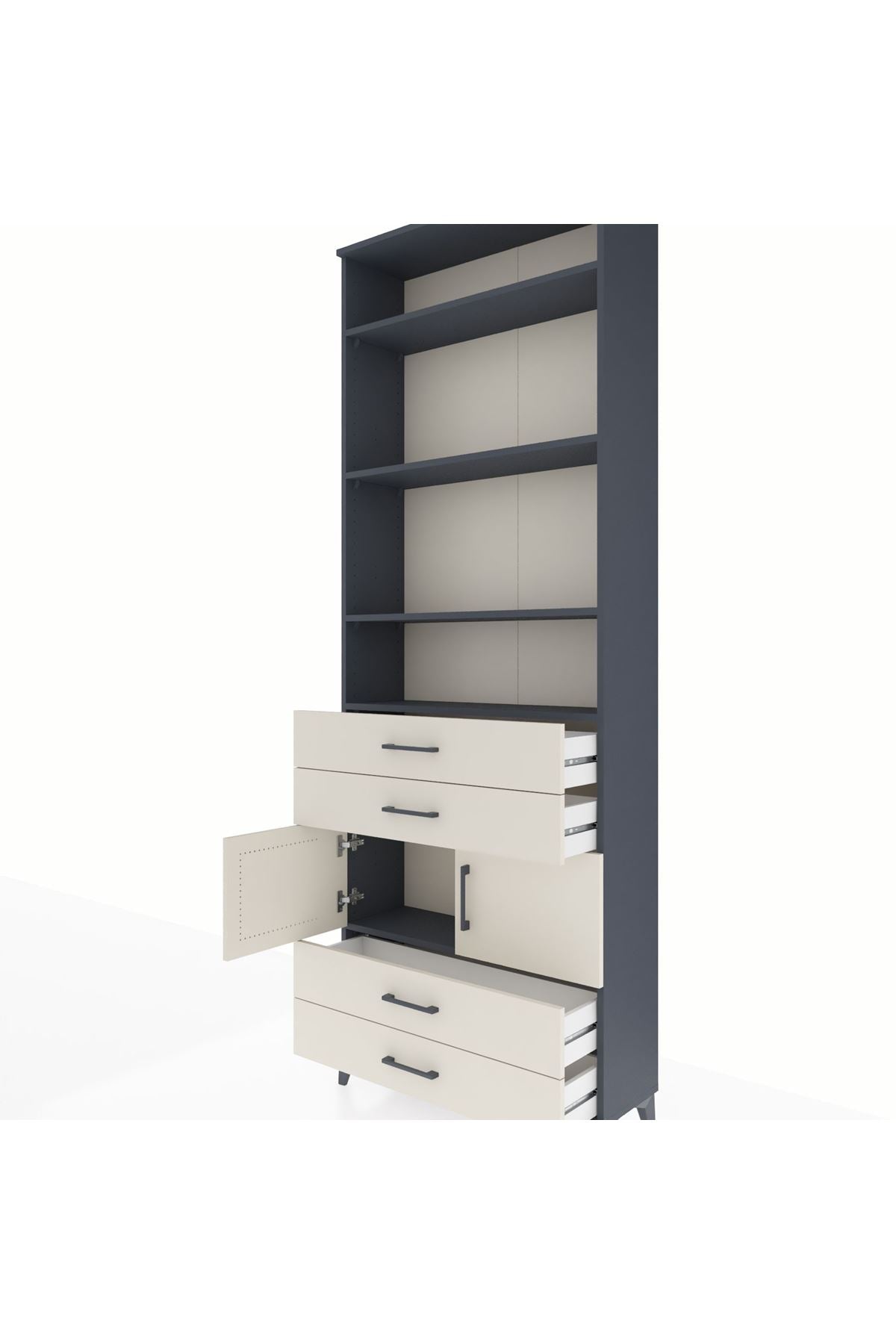 Arges Dolap 5 Raflı 4 Çekmeceli 2 Kapaklı 88x30x243 - S33M248V4A