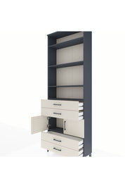 Arges Dolap 5 Raflı 4 Çekmeceli 2 Kapaklı 88x30x243 - S33M248V4A