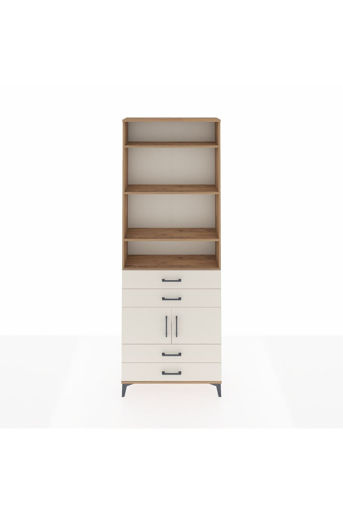 Arges Dolap 5 Raflı 4 Çekmeceli 2 Kapaklı 88x30x243 - S33M248V7A