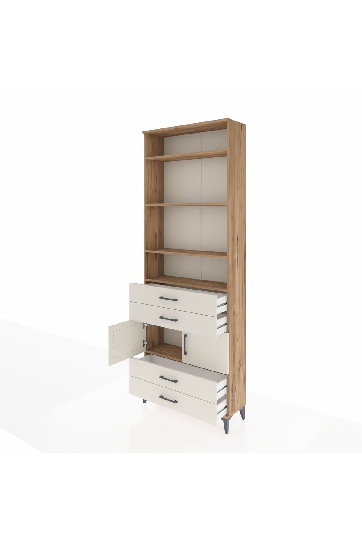 Arges Dolap 5 Raflı 4 Çekmeceli 2 Kapaklı 88x30x243 - S33M248V7A