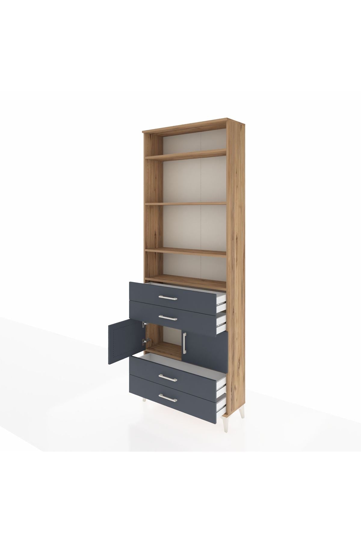 Arges Dolap 5 Raflı 4 Çekmeceli 2 Kapaklı 88x30x243 - S33M248V8A