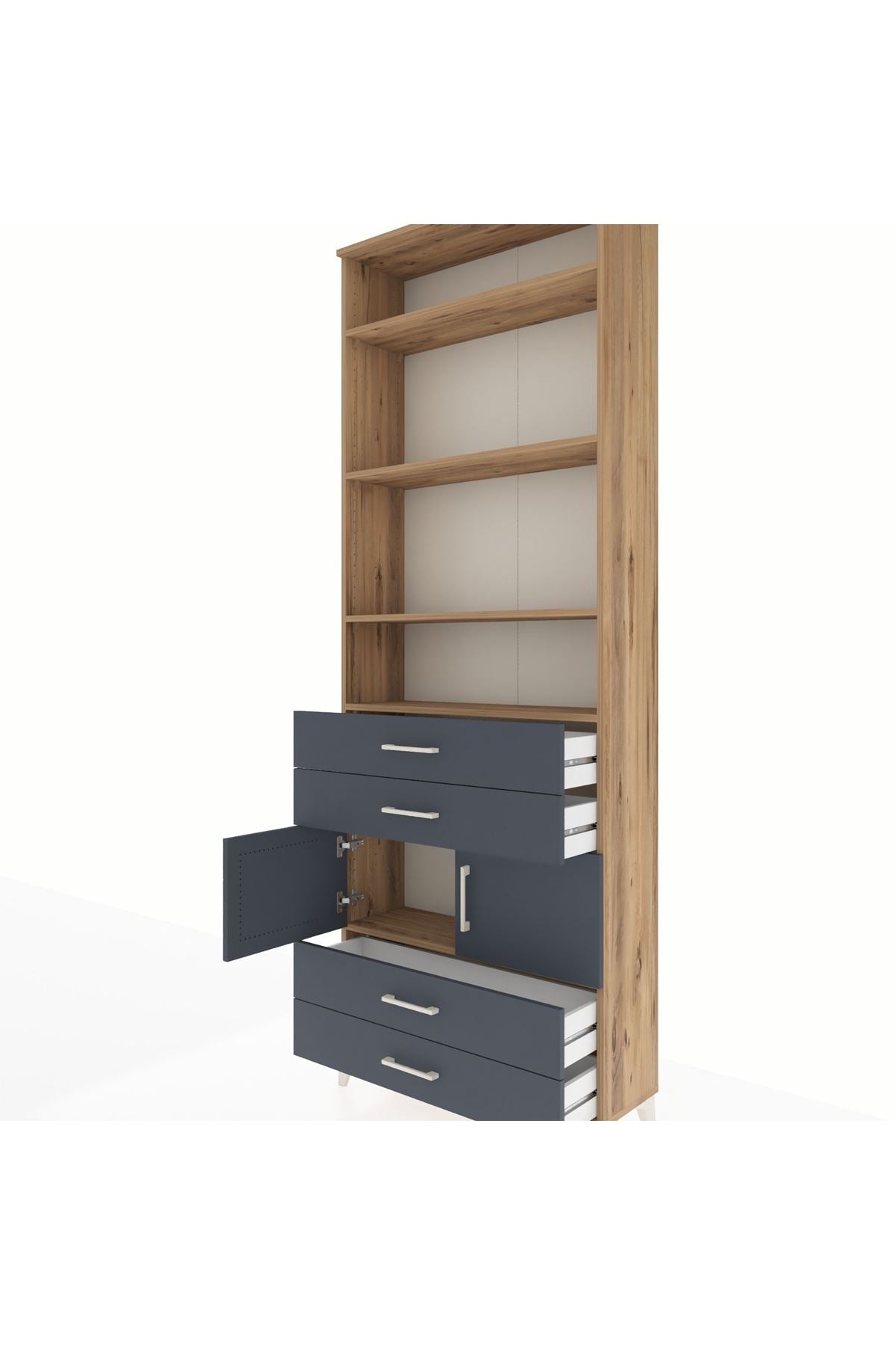 Arges Dolap 5 Raflı 4 Çekmeceli 2 Kapaklı 88x30x243 - S33M248V8A