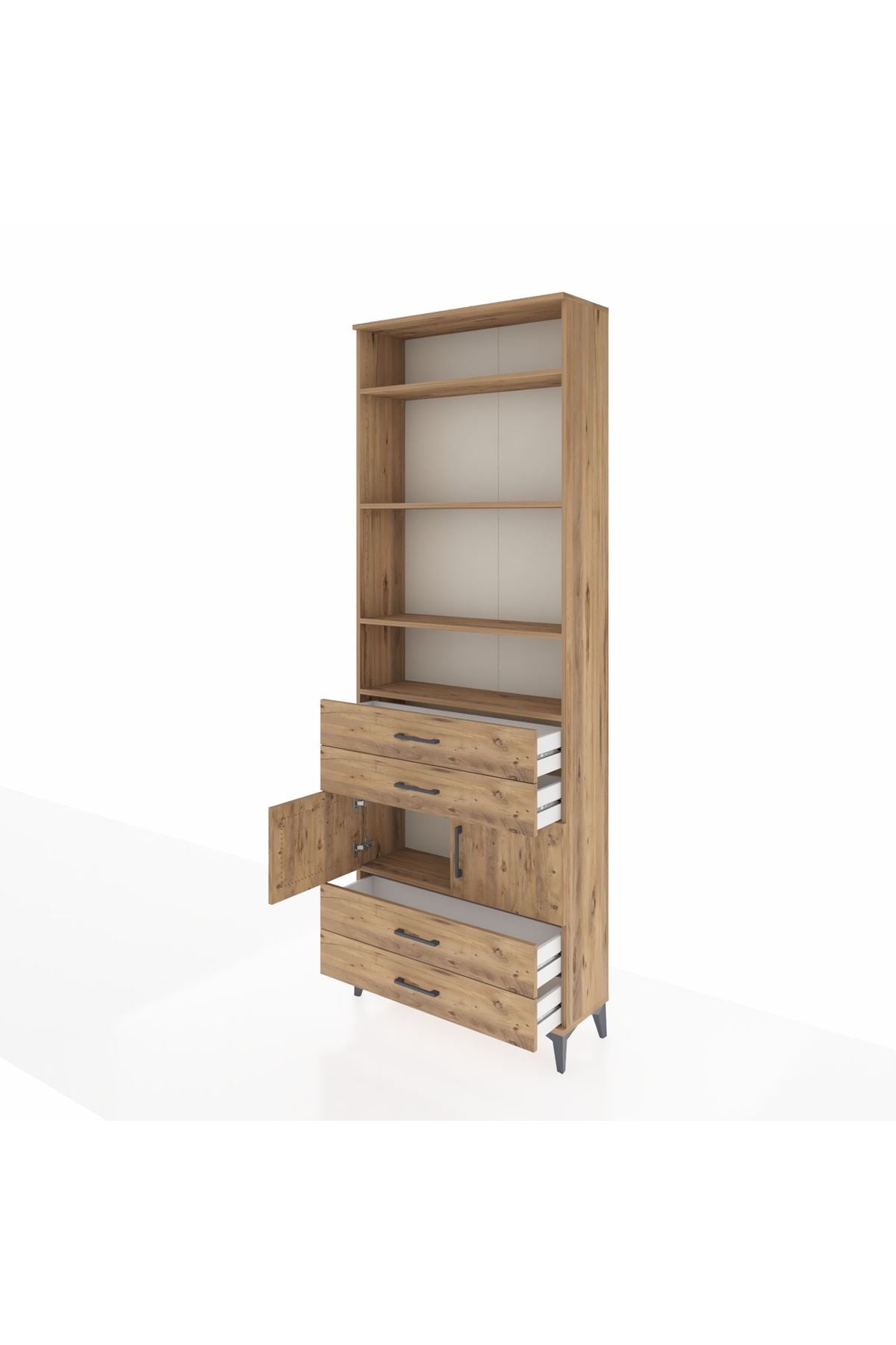 Arges Dolap 5 Raflı 4 Çekmeceli 2 Kapaklı 88x30x243 - S33M248V9A