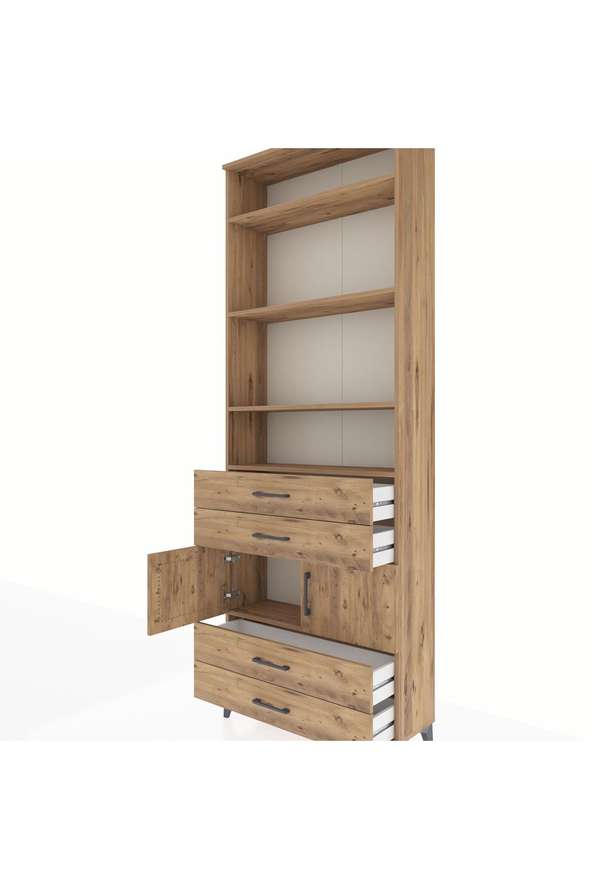 Arges Dolap 5 Raflı 4 Çekmeceli 2 Kapaklı 88x30x243 - S33M248V9A