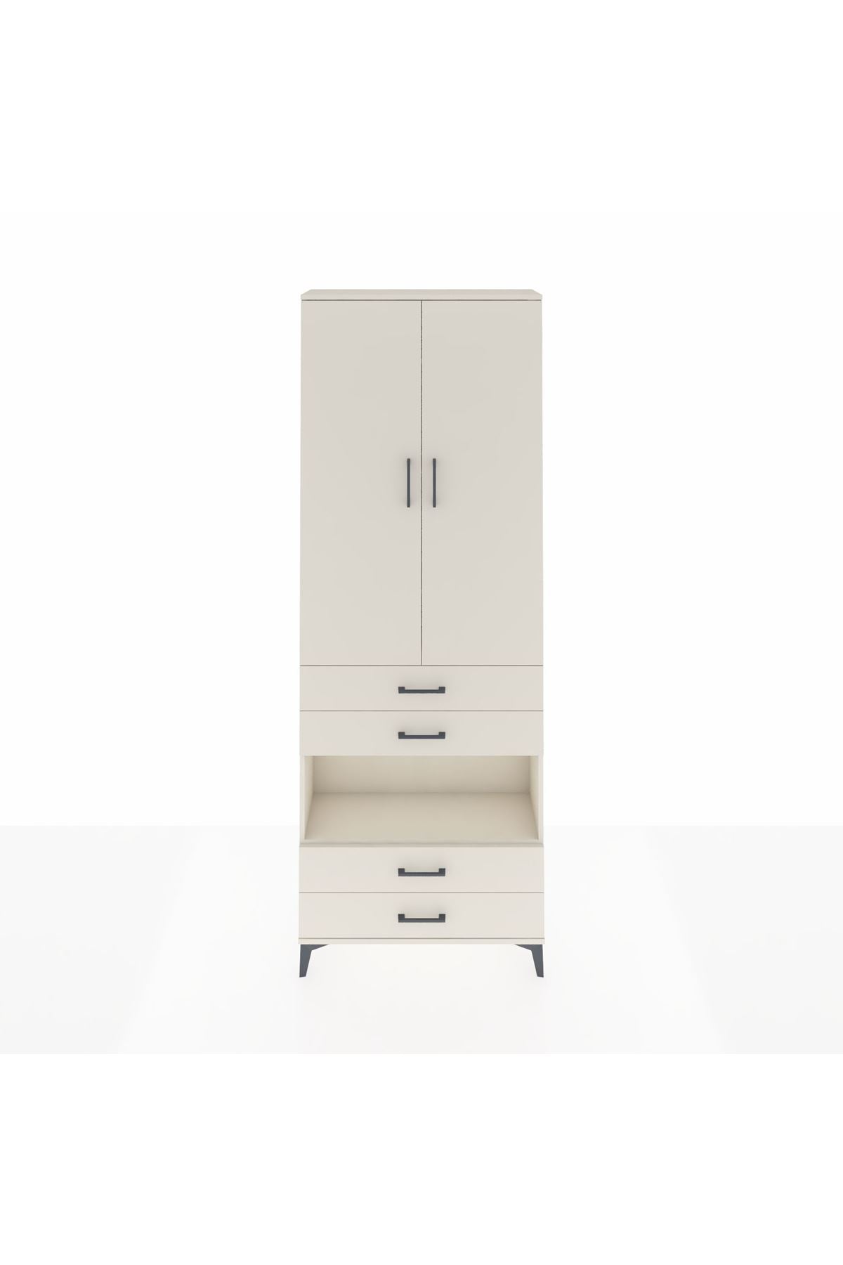 Arges Dolap 5 Raflı 4 Çekmeceli 2 Kapaklı 88x30x243 - S33M249V1A