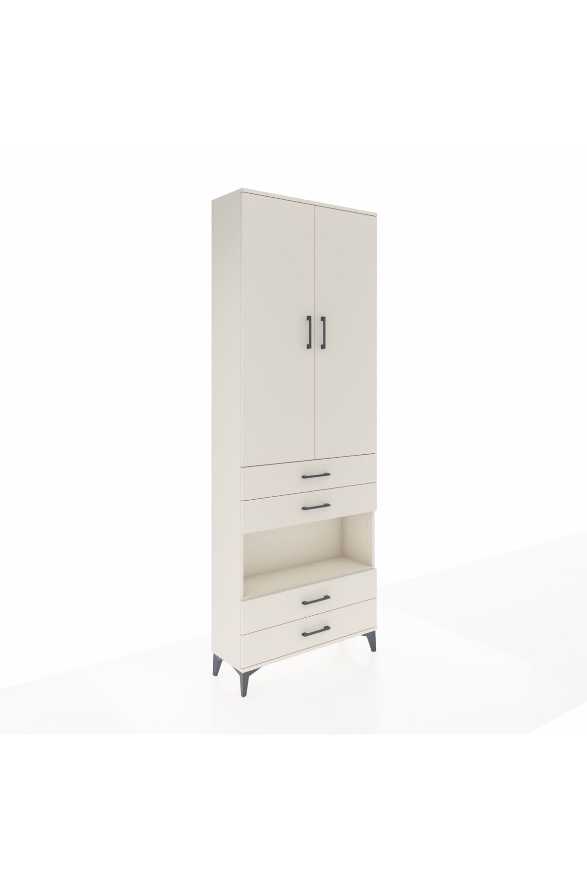 Arges Dolap 5 Raflı 4 Çekmeceli 2 Kapaklı 88x30x243 - S33M249V1A