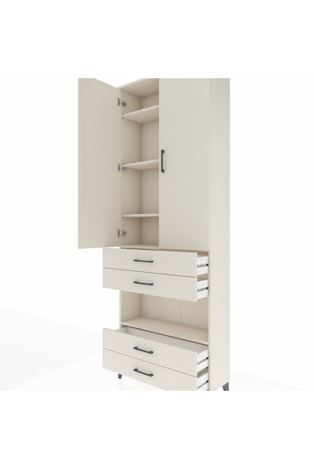 Arges Dolap 5 Raflı 4 Çekmeceli 2 Kapaklı 88x30x243 - S33M249V1A