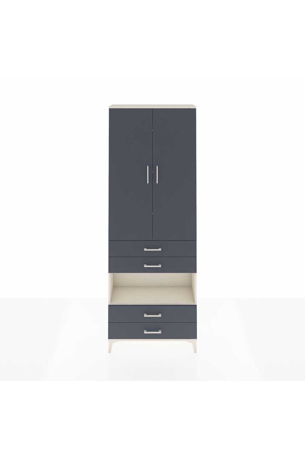 Arges Dolap 5 Raflı 4 Çekmeceli 2 Kapaklı 88x30x243 - S33M249V2A