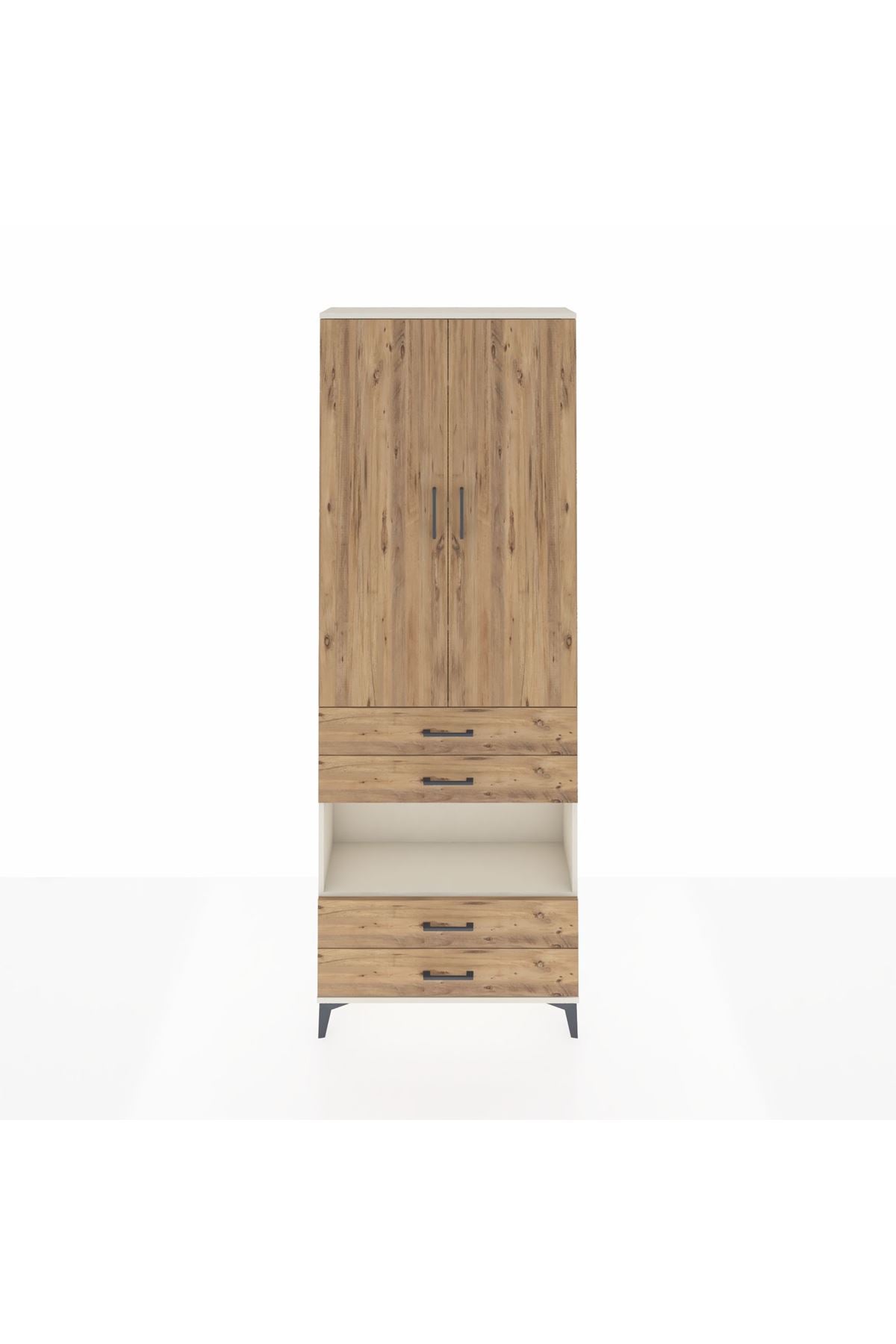 Arges Dolap 5 Raflı 4 Çekmeceli 2 Kapaklı 88x30x243 - S33M249V3A