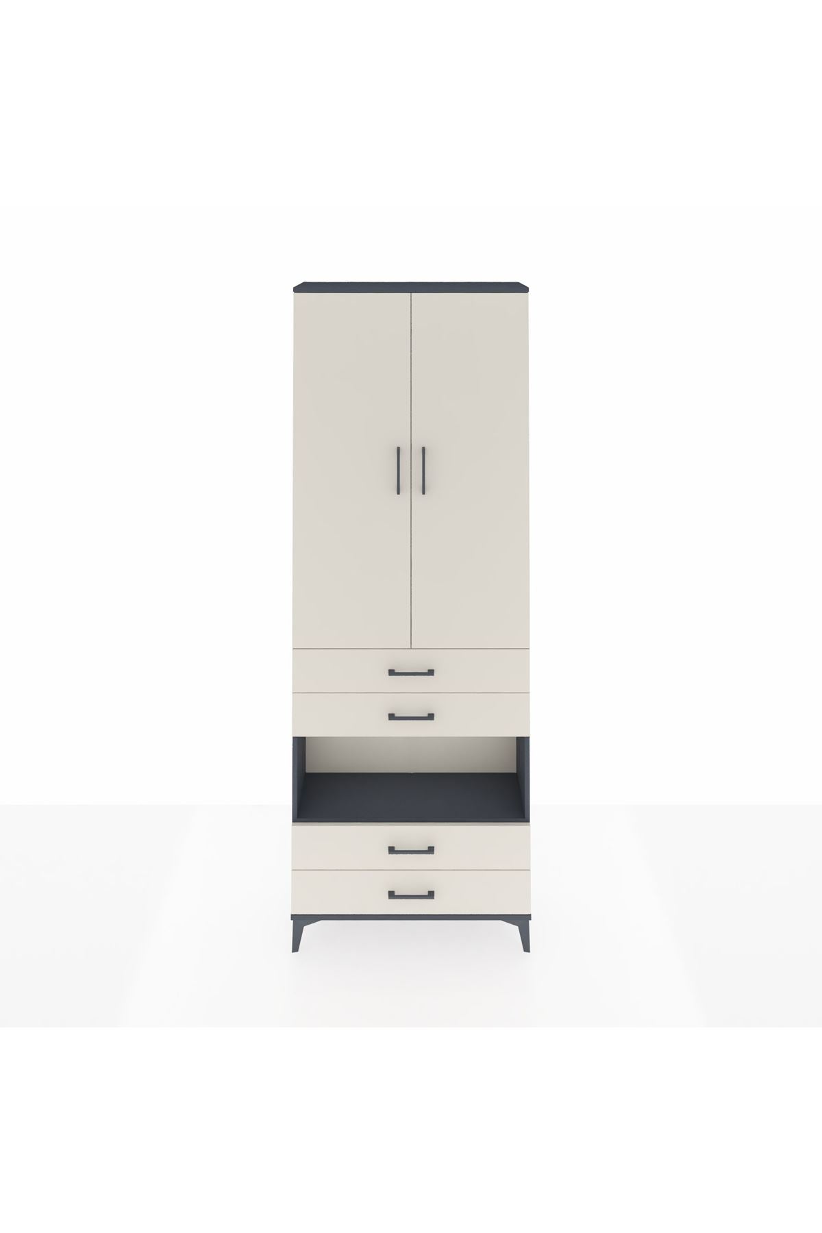 Arges Dolap 5 Raflı 4 Çekmeceli 2 Kapaklı 88x30x243 - S33M249V4A