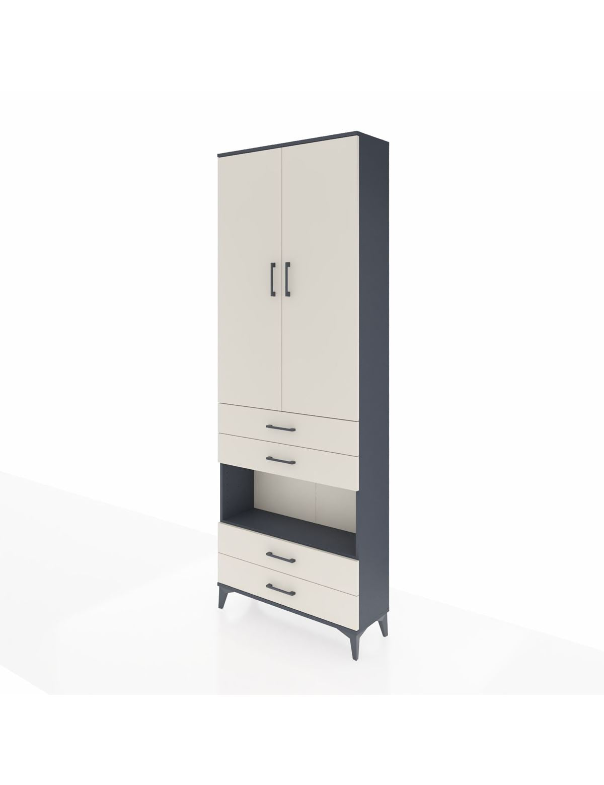 Arges Dolap 5 Raflı 4 Çekmeceli 2 Kapaklı 88x30x243 - S33M249V4A