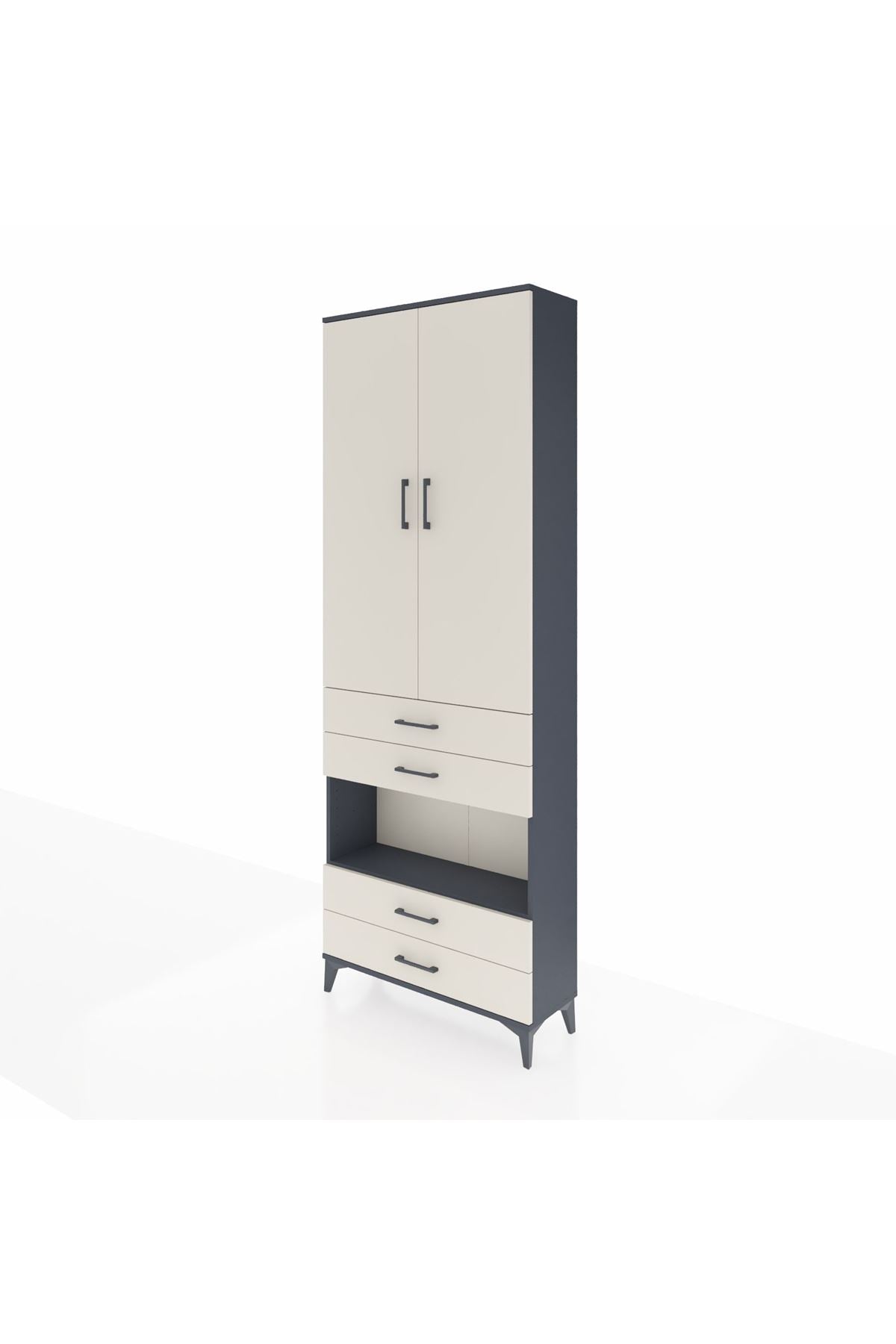 Arges Dolap 5 Raflı 4 Çekmeceli 2 Kapaklı 88x30x243 - S33M249V4A