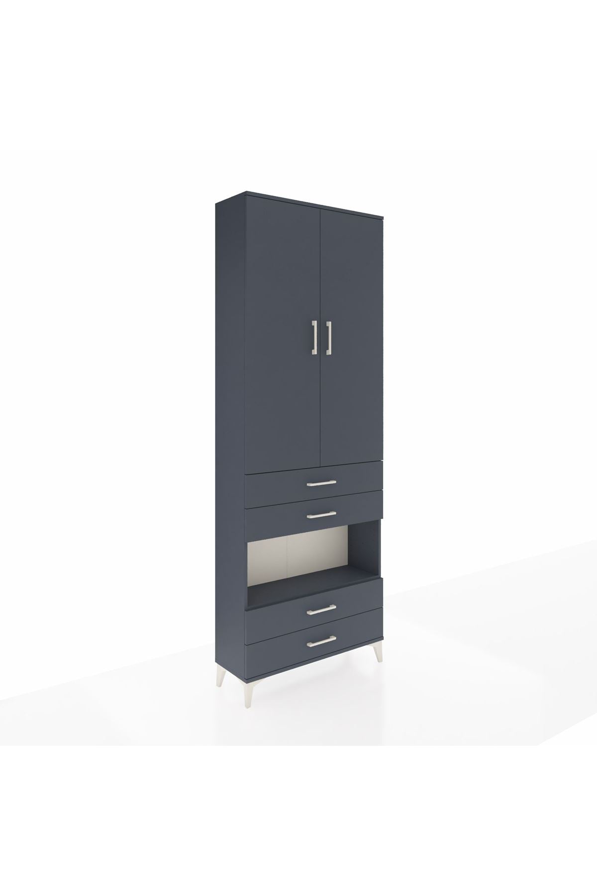Arges Dolap 5 Raflı 4 Çekmeceli 2 Kapaklı 88x30x243 - S33M249V5A