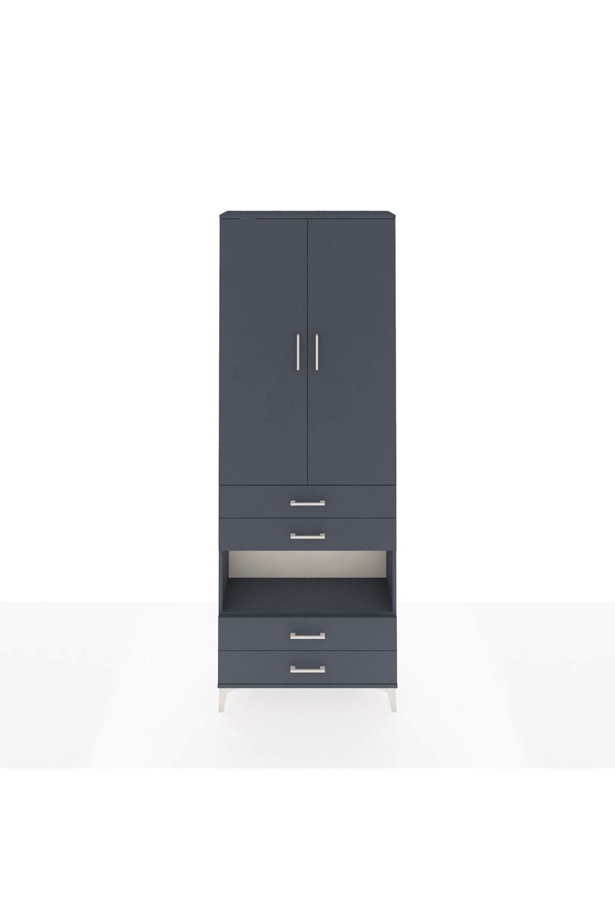 Arges Dolap 5 Raflı 4 Çekmeceli 2 Kapaklı 88x30x243 - S33M249V5A