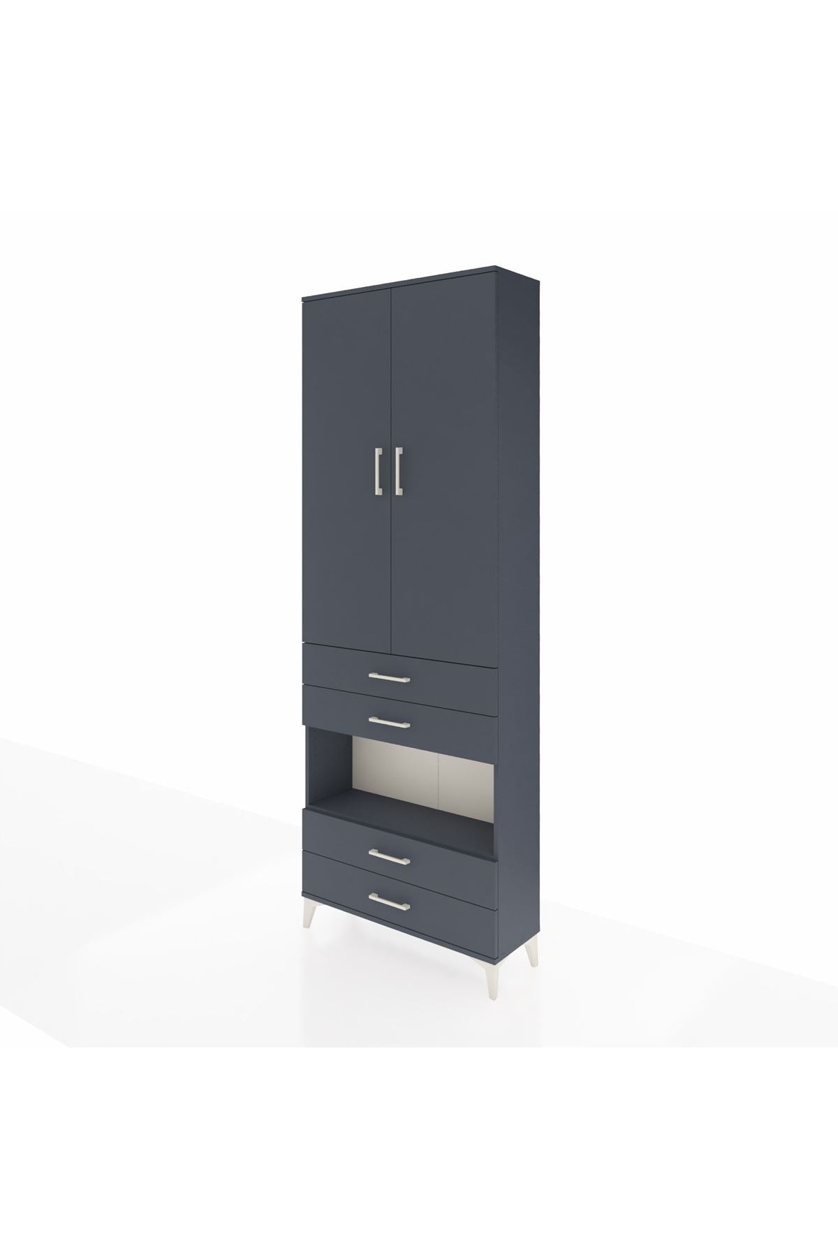 Arges Dolap 5 Raflı 4 Çekmeceli 2 Kapaklı 88x30x243 - S33M249V5A