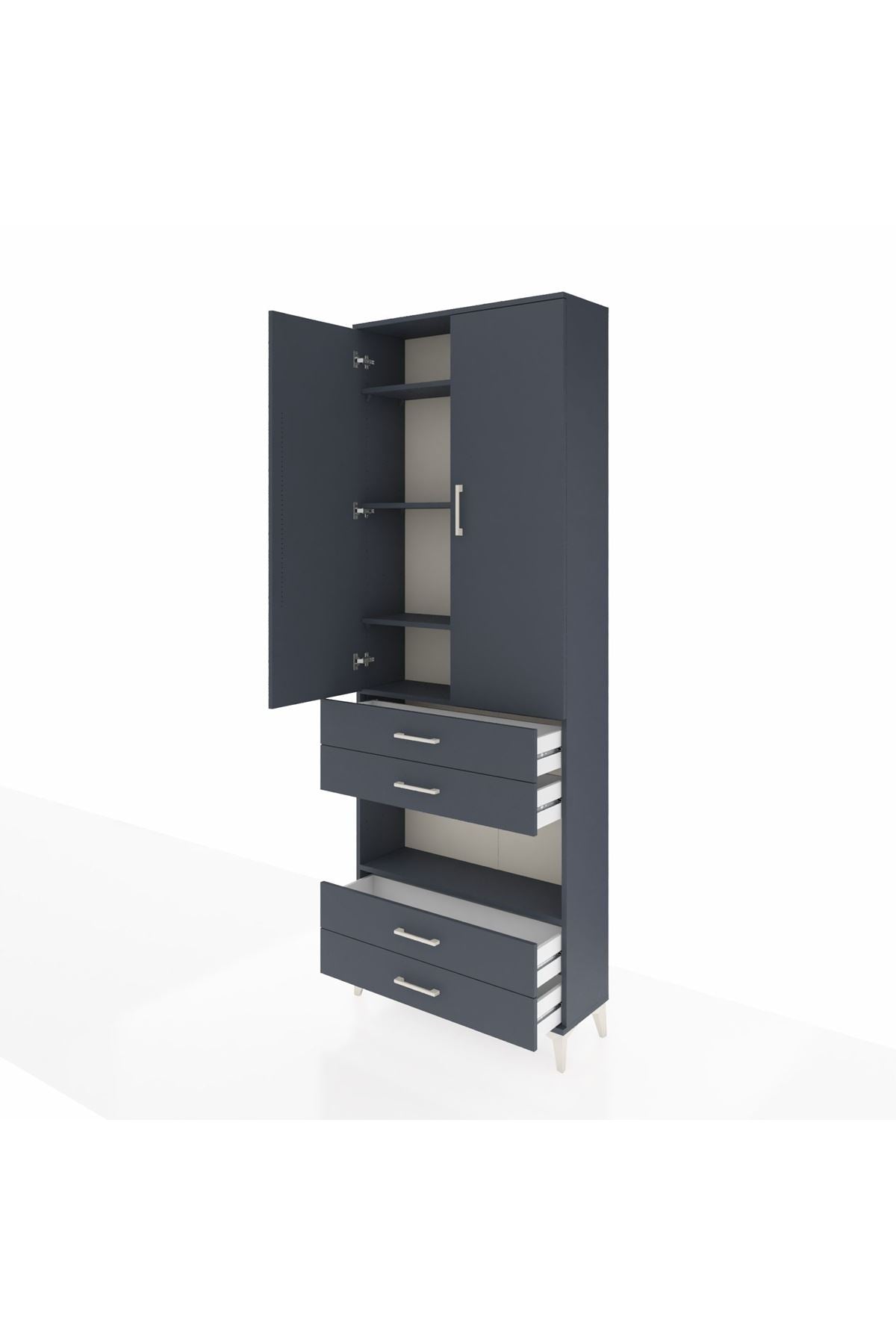 Arges Dolap 5 Raflı 4 Çekmeceli 2 Kapaklı 88x30x243 - S33M249V5A