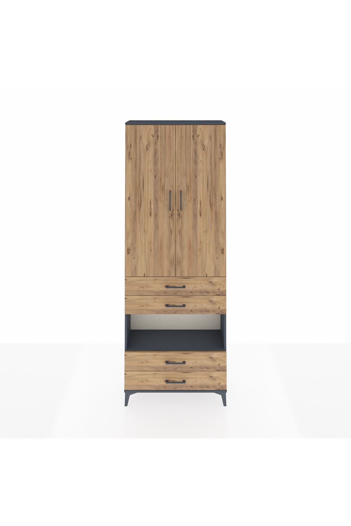 Arges Dolap 5 Raflı 4 Çekmeceli 2 Kapaklı 88x30x243 - S33M249V6A