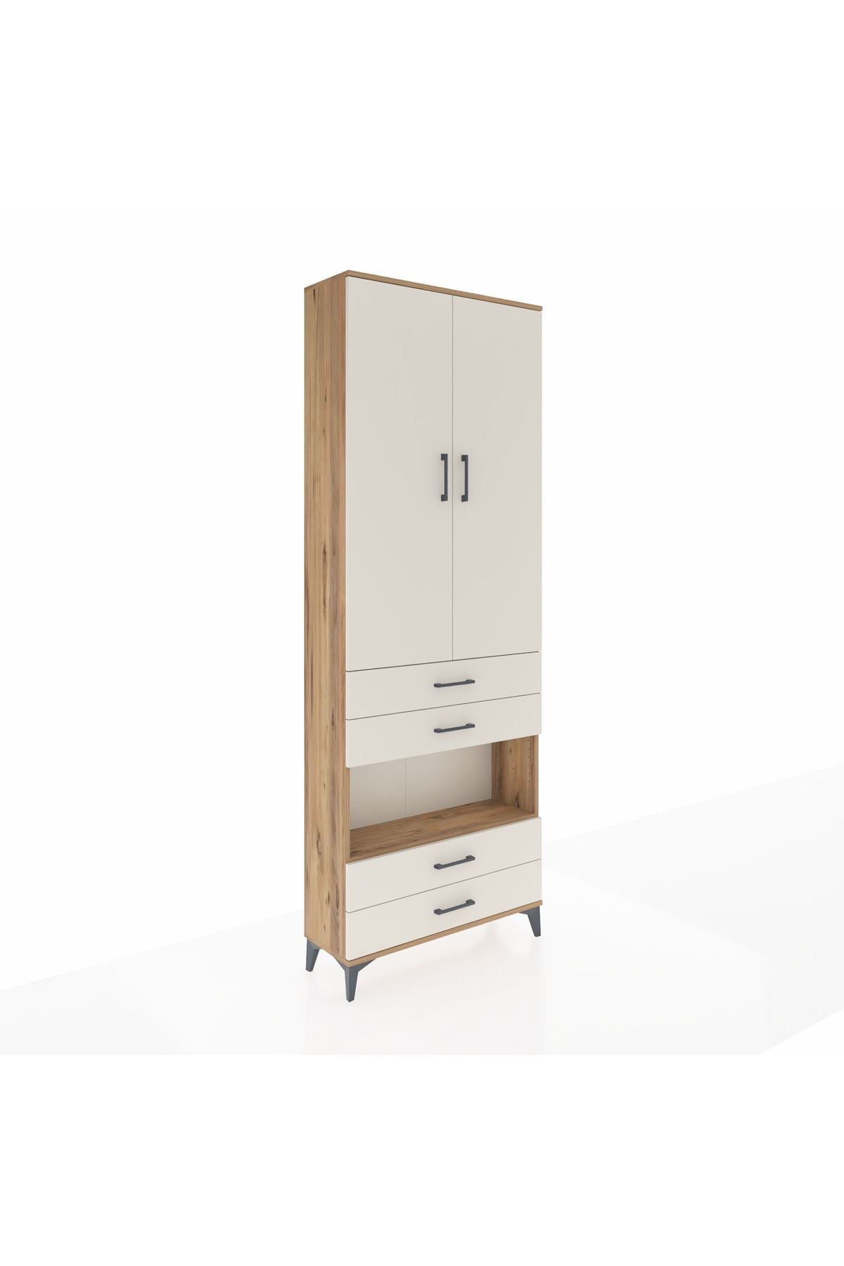 Arges Dolap 5 Raflı 4 Çekmeceli 2 Kapaklı 88x30x243 - S33M249V7A