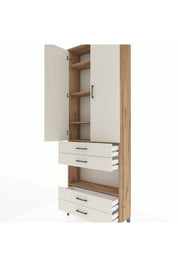 Arges Dolap 5 Raflı 4 Çekmeceli 2 Kapaklı 88x30x243 - S33M249V7A