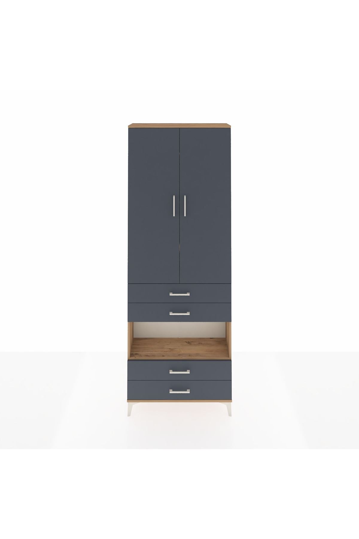 Arges Dolap 5 Raflı 4 Çekmeceli 2 Kapaklı 88x30x243 - S33M249V8A