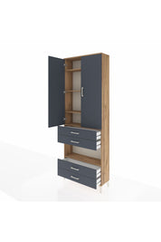 Arges Dolap 5 Raflı 4 Çekmeceli 2 Kapaklı 88x30x243 - S33M249V8A