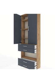 Arges Dolap 5 Raflı 4 Çekmeceli 2 Kapaklı 88x30x243 - S33M249V8A