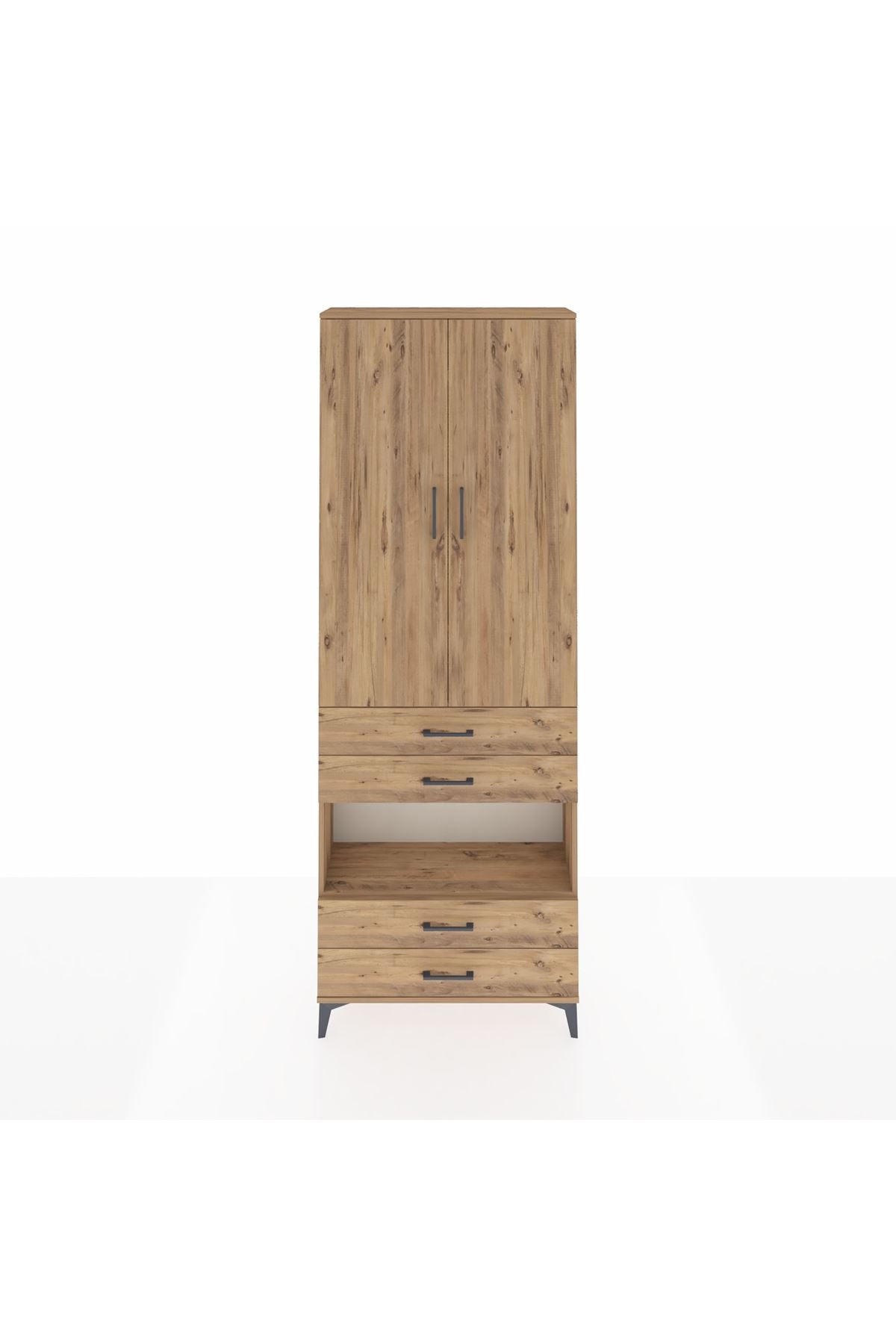 Arges Dolap 5 Raflı 4 Çekmeceli 2 Kapaklı 88x30x243 - S33M249V9A
