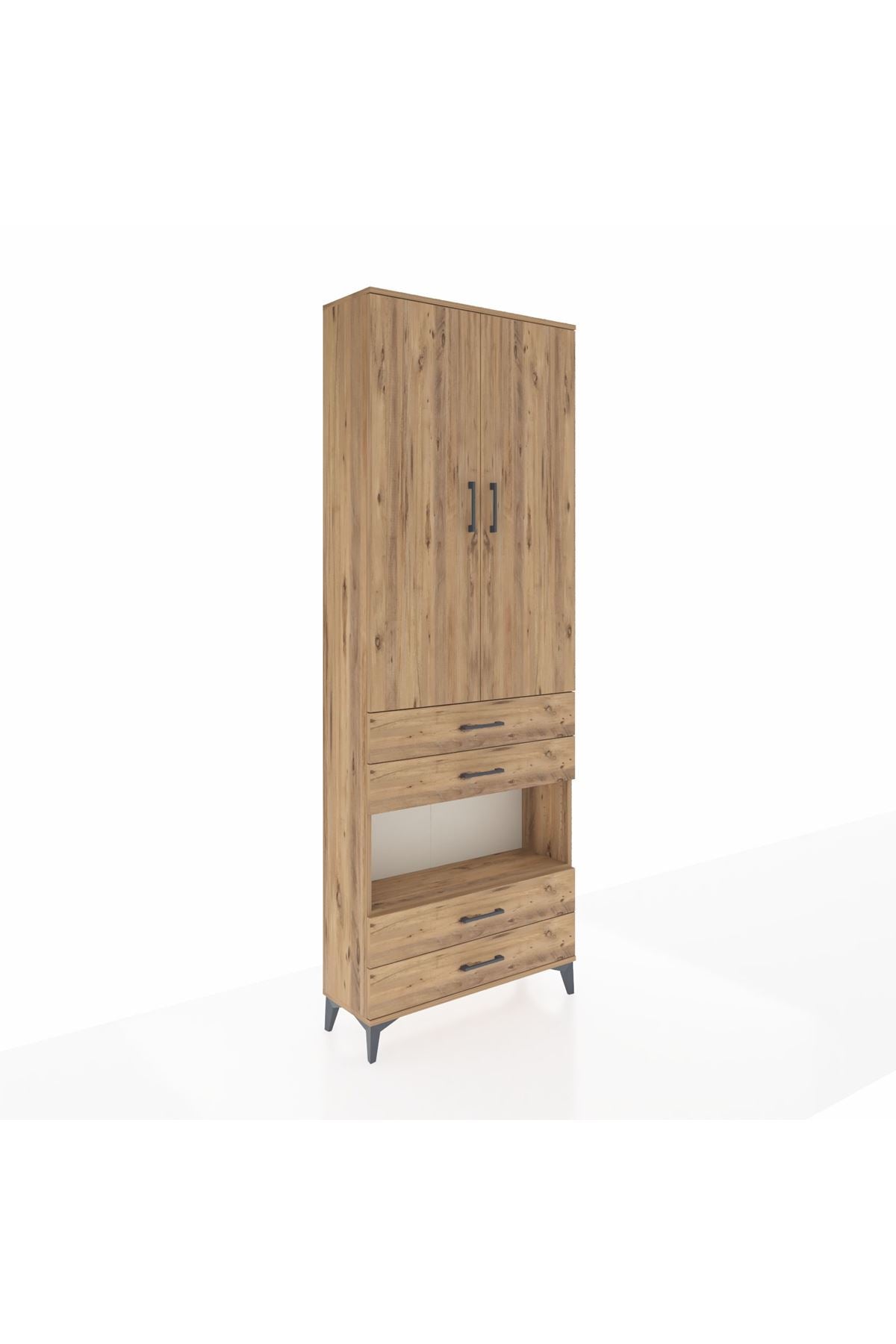 Arges Dolap 5 Raflı 4 Çekmeceli 2 Kapaklı 88x30x243 - S33M249V9A