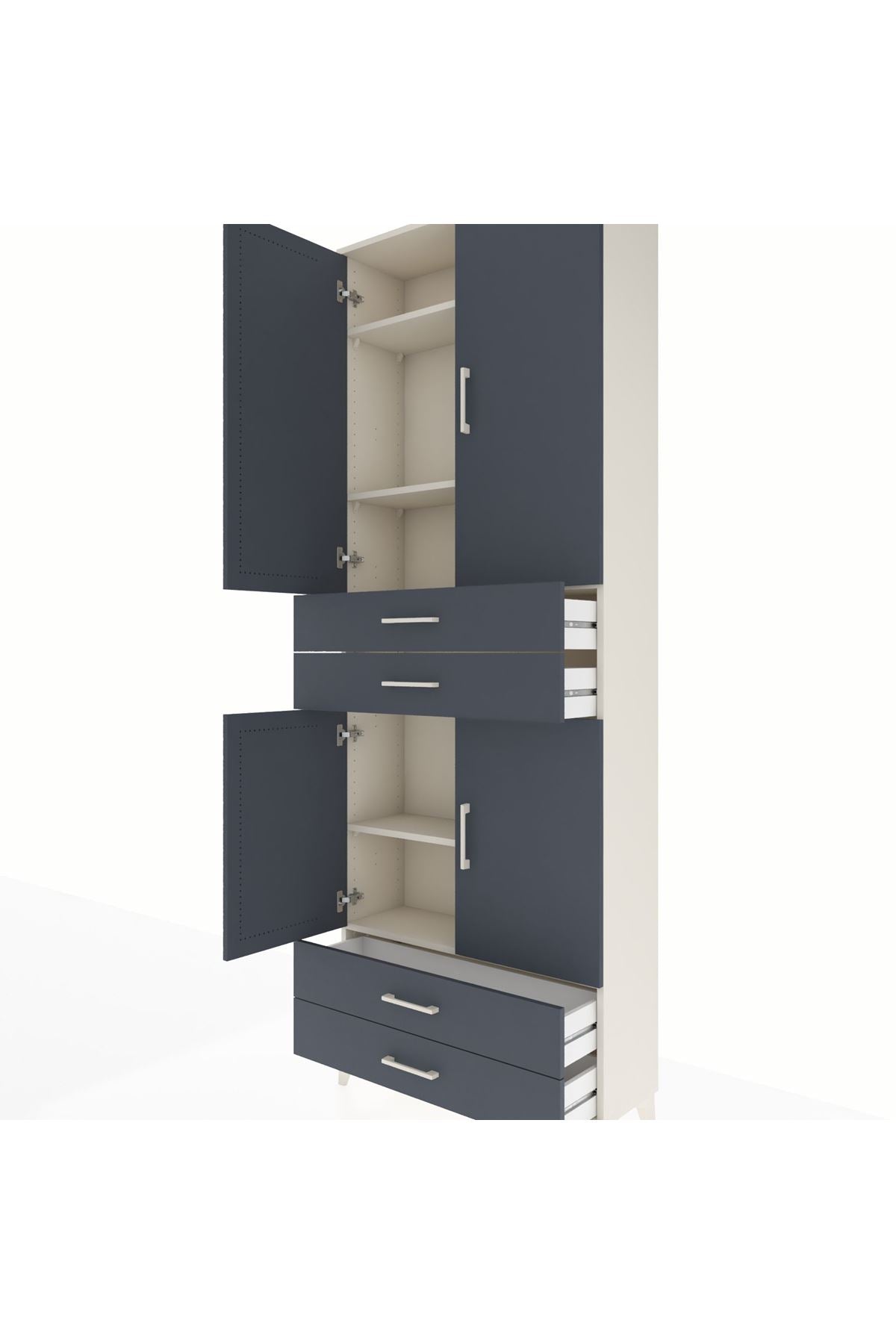 Arges Dolap 5 Raflı 4 Çekmeceli 4 Kapaklı 88x30x243 - S33M251V2A