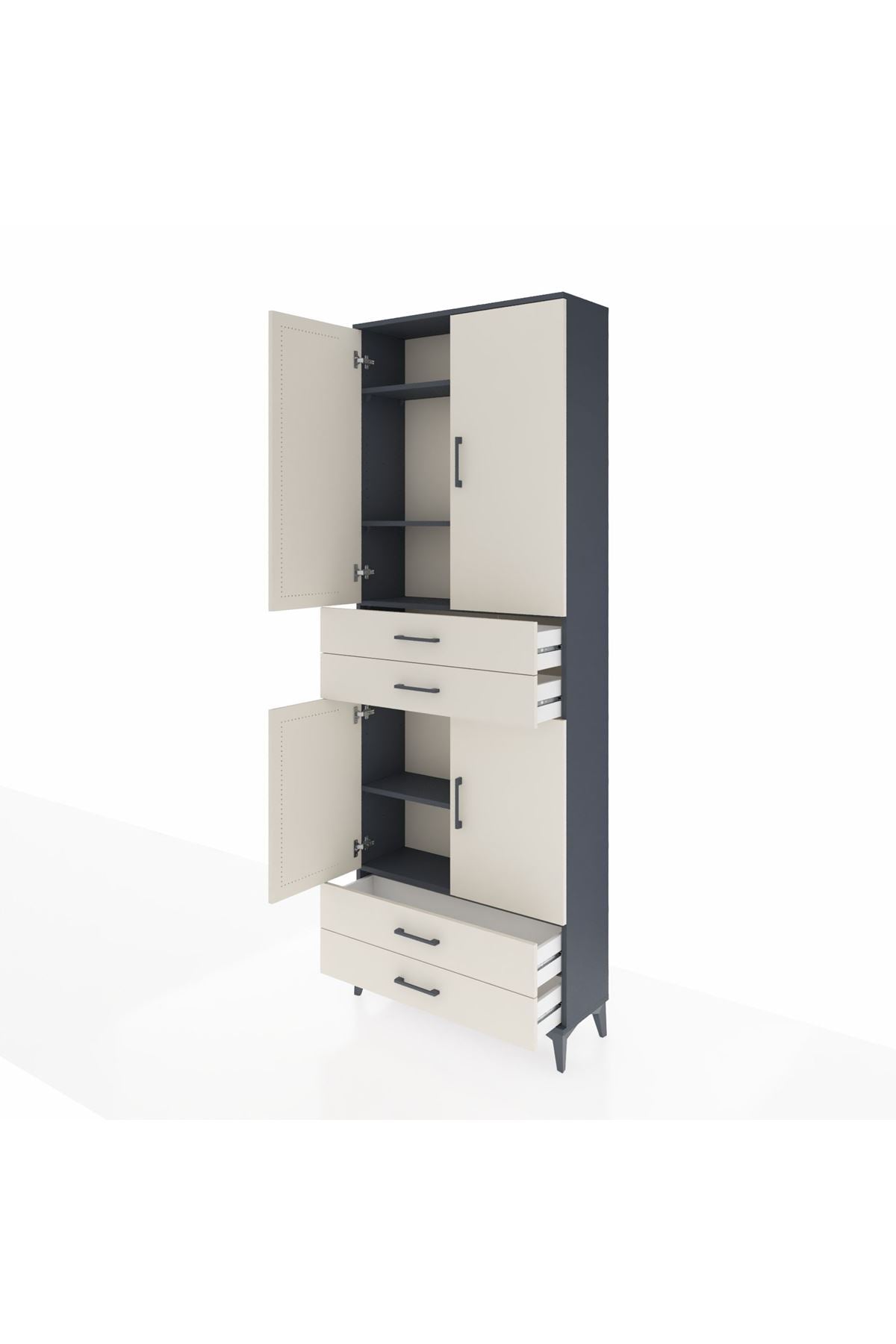 Arges Dolap 5 Raflı 4 Çekmeceli 4 Kapaklı 88x30x243 - S33M251V4A