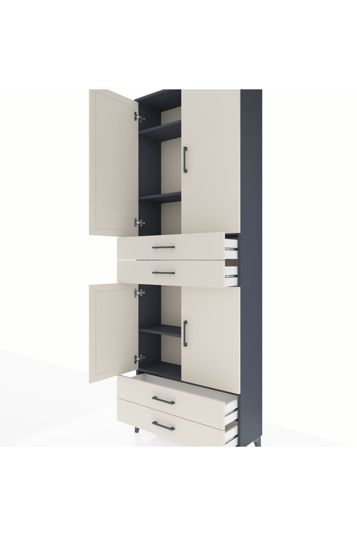 Arges Dolap 5 Raflı 4 Çekmeceli 4 Kapaklı 88x30x243 - S33M251V4A