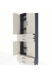 Arges Dolap 5 Raflı 4 Çekmeceli 4 Kapaklı 88x30x243 - S33M251V4A