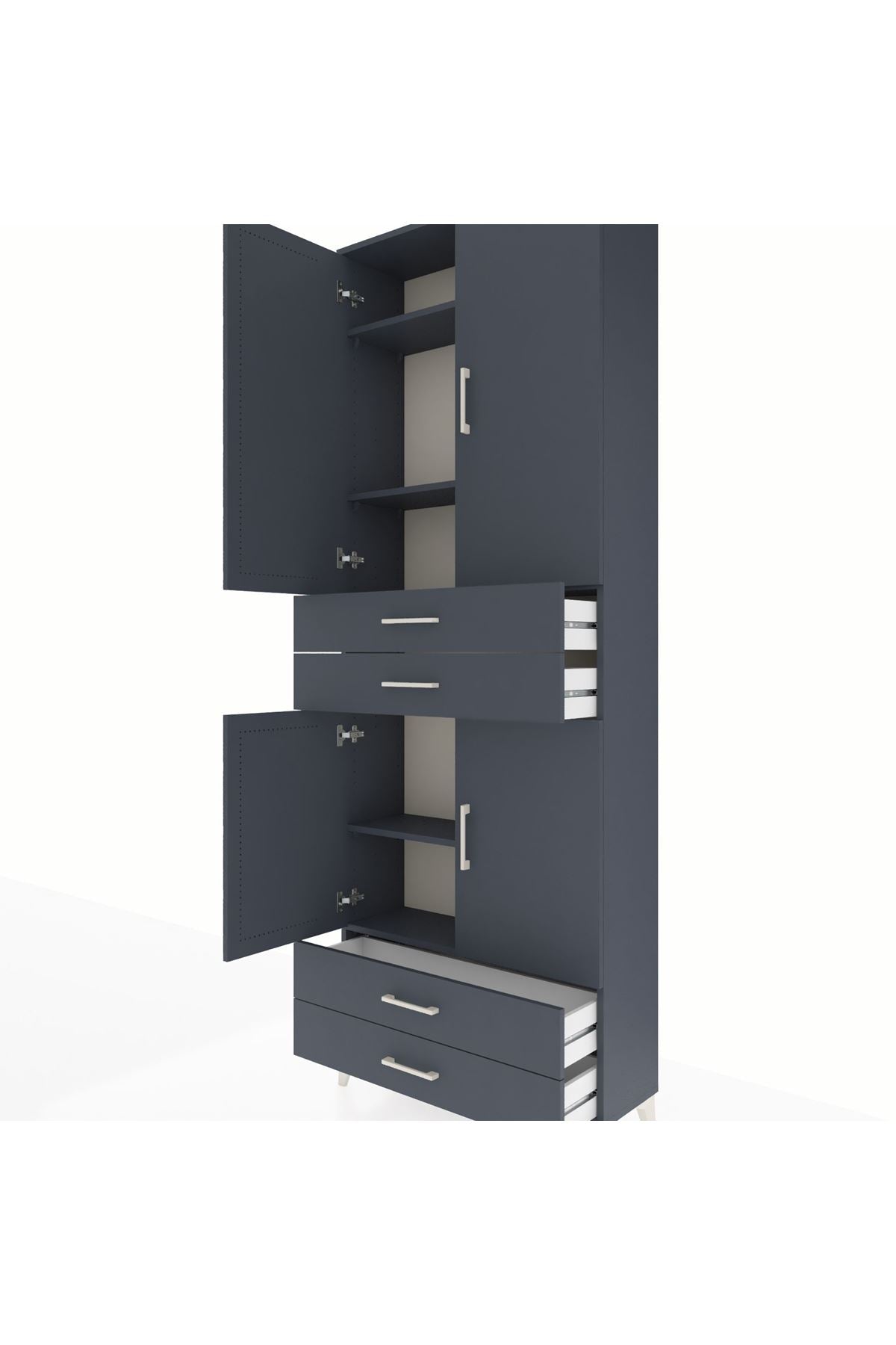 Arges Dolap 5 Raflı 4 Çekmeceli 4 Kapaklı 88x30x243 - S33M251V5A