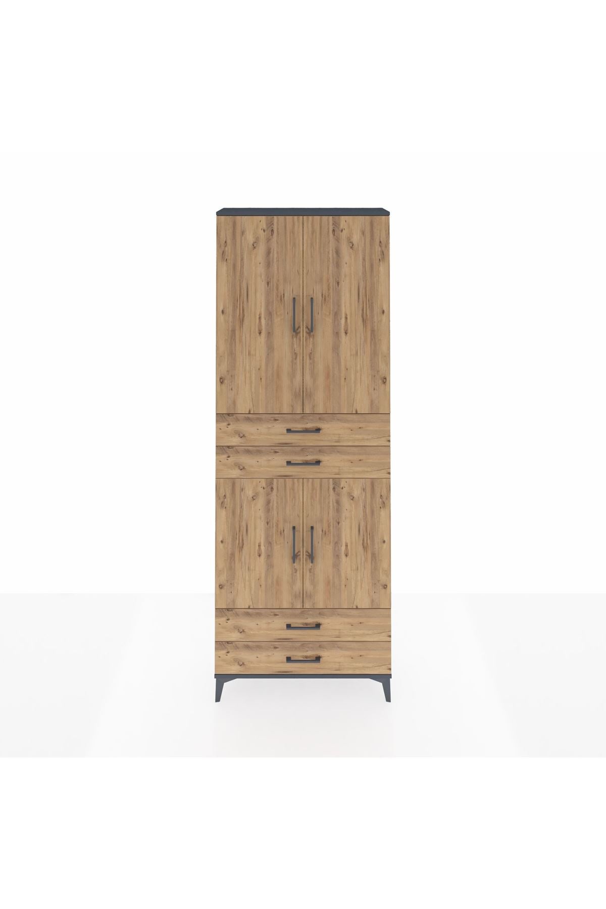 Arges Dolap 5 Raflı 4 Çekmeceli 4 Kapaklı 88x30x243 - S33M251V6A
