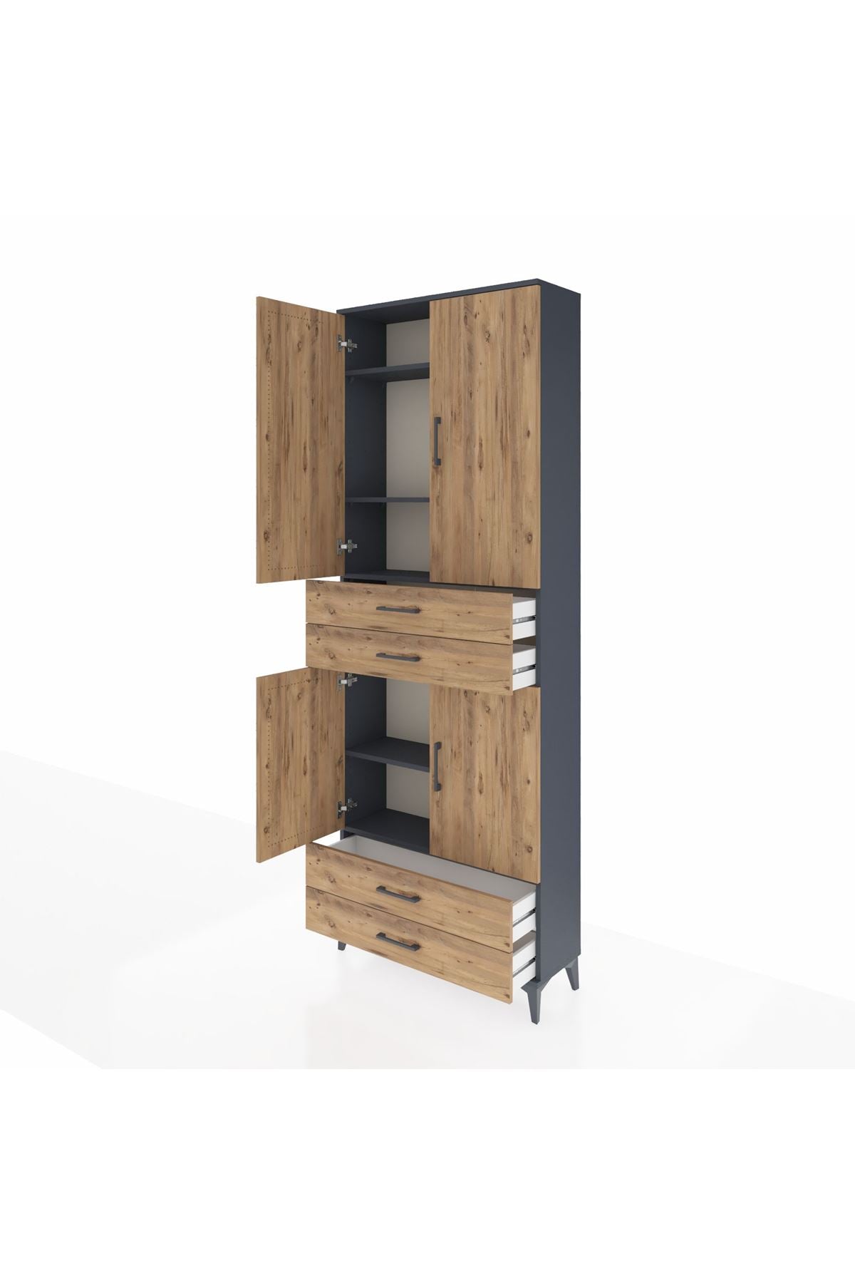 Arges Dolap 5 Raflı 4 Çekmeceli 4 Kapaklı 88x30x243 - S33M251V6A