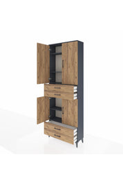 Arges Dolap 5 Raflı 4 Çekmeceli 4 Kapaklı 88x30x243 - S33M251V6A