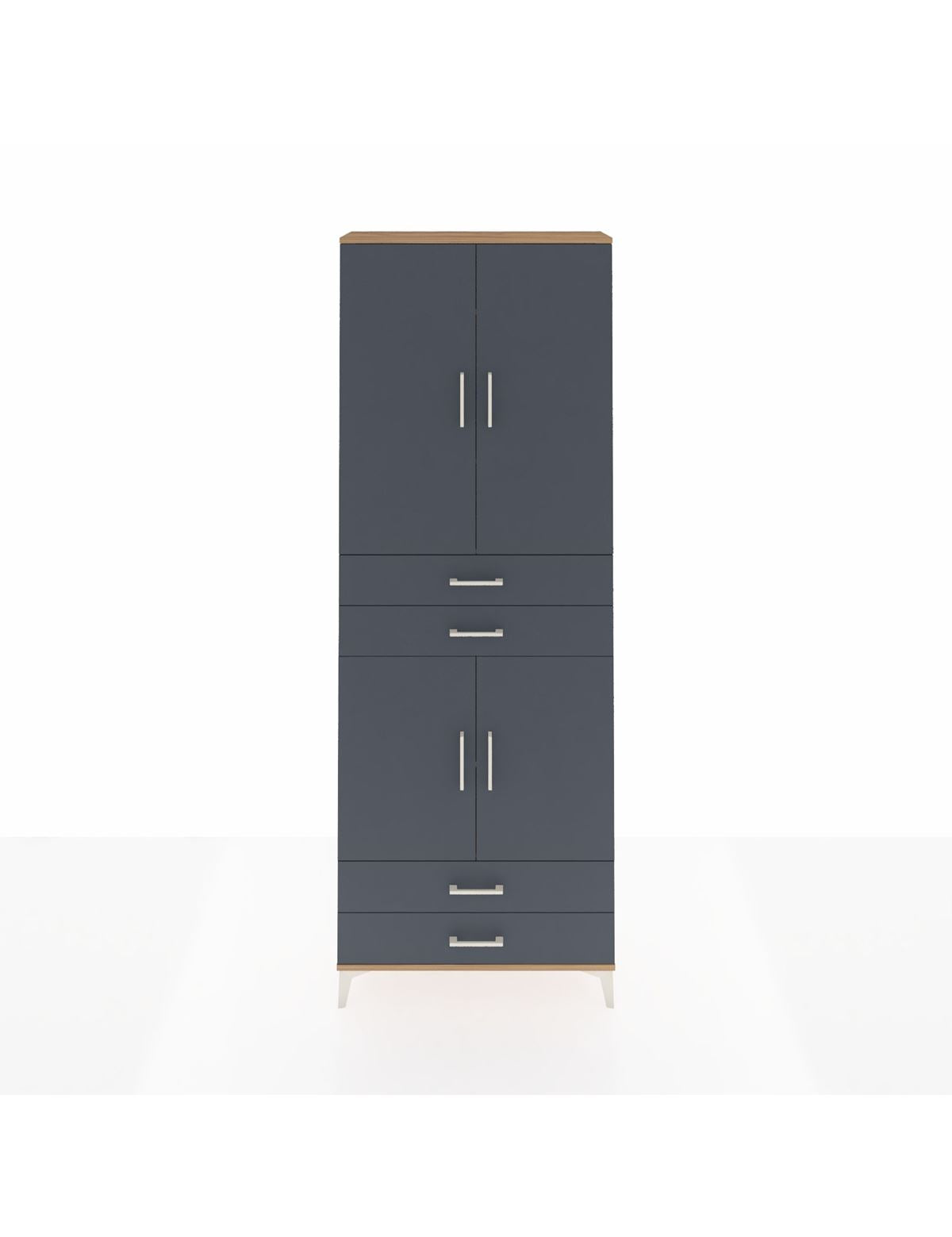 Arges Dolap 5 Raflı 4 Çekmeceli 4 Kapaklı 88x30x243 - S33M251V8A