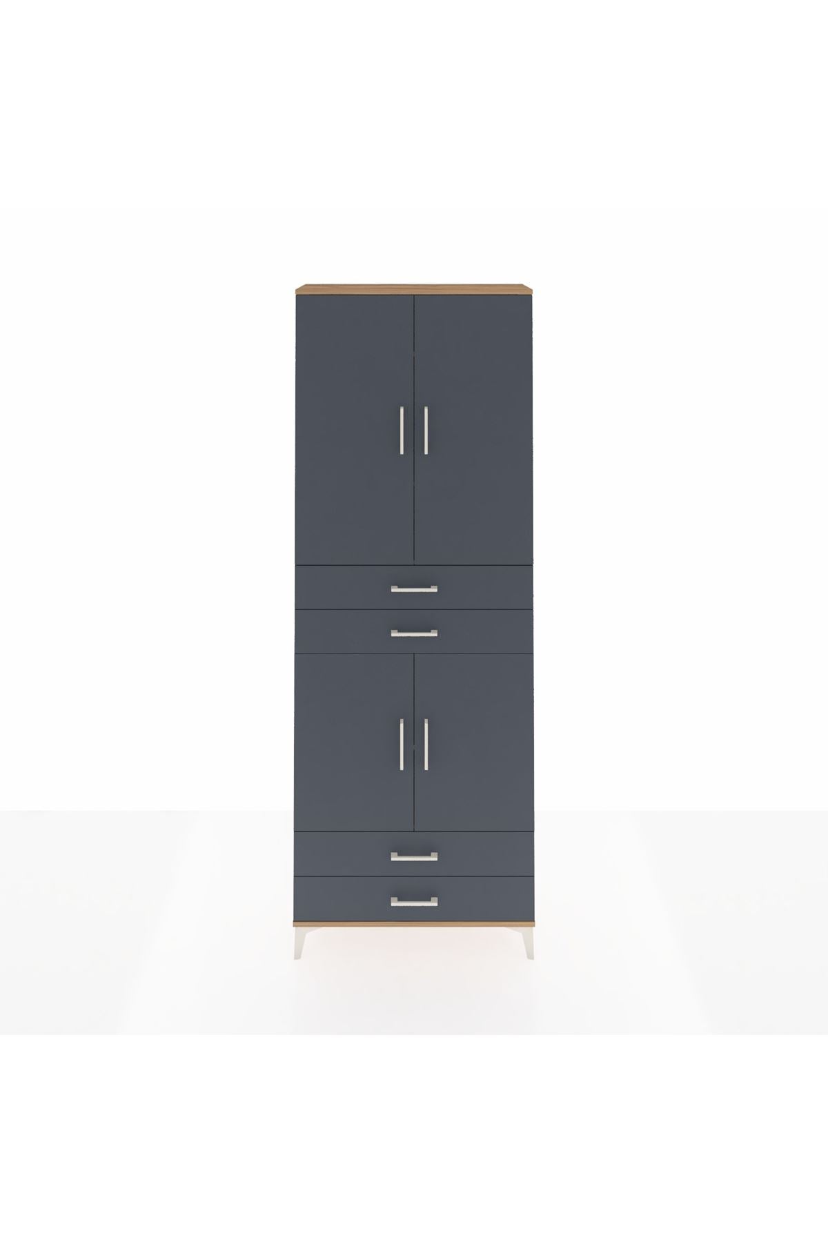 Arges Dolap 5 Raflı 4 Çekmeceli 4 Kapaklı 88x30x243 - S33M251V8A