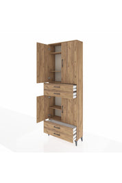 Arges Dolap 5 Raflı 4 Çekmeceli 4 Kapaklı 88x30x243 - S33M251V9A