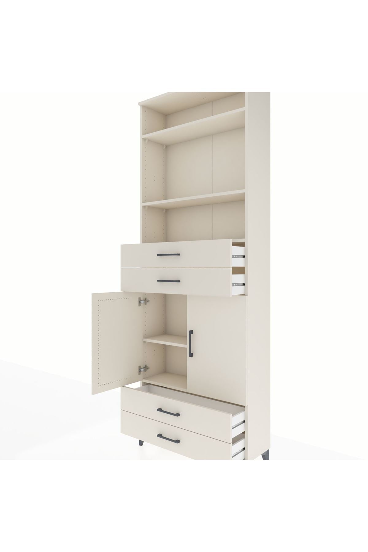 Arges Dolap 5 Raflı 4 Çekmeceli 2 Kapaklı 88x30x243 - S33M252V1A