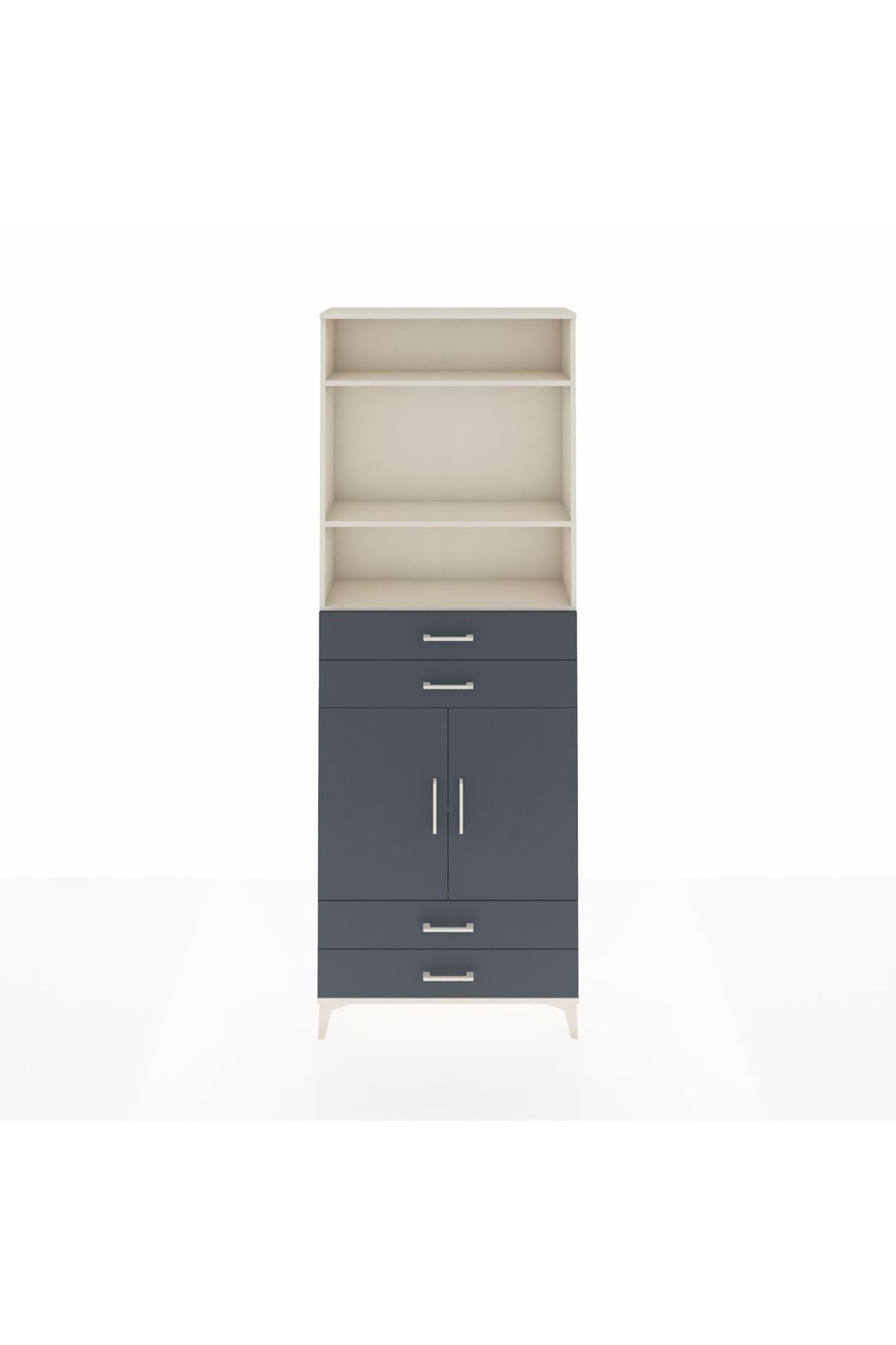 Arges Dolap 5 Raflı 4 Çekmeceli 2 Kapaklı 88x30x243 - S33M252V2A