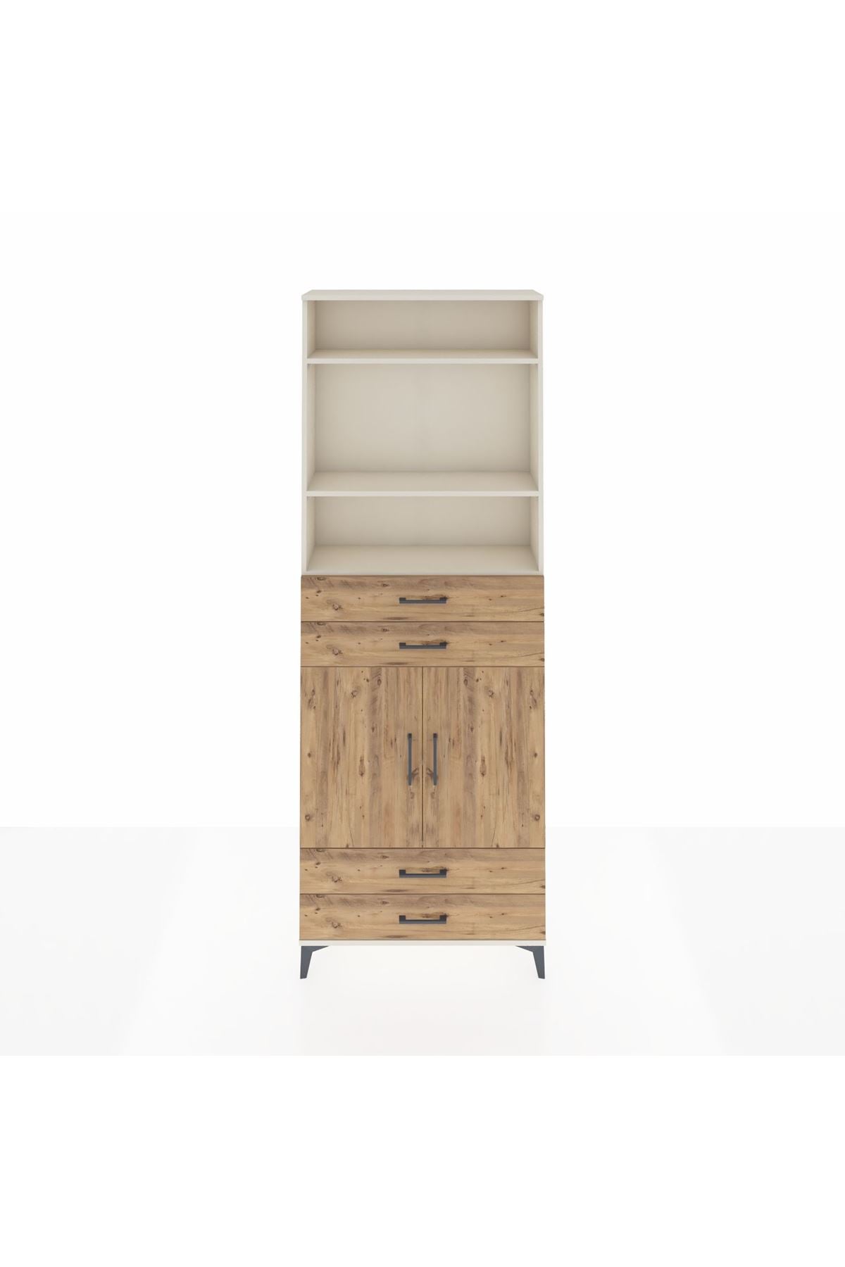 Arges Dolap 5 Raflı 4 Çekmeceli 2 Kapaklı 88x30x243 - S33M252V3A
