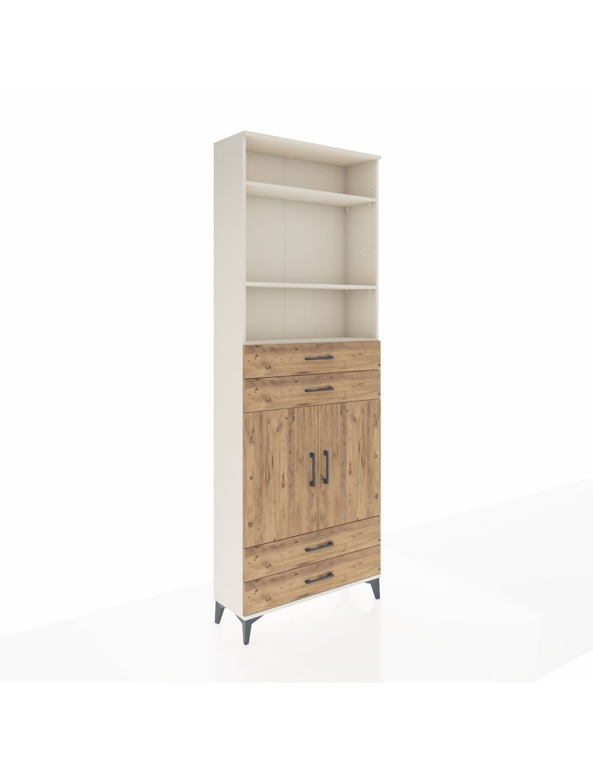 Arges Dolap 5 Raflı 4 Çekmeceli 2 Kapaklı 88x30x243 - S33M252V3A