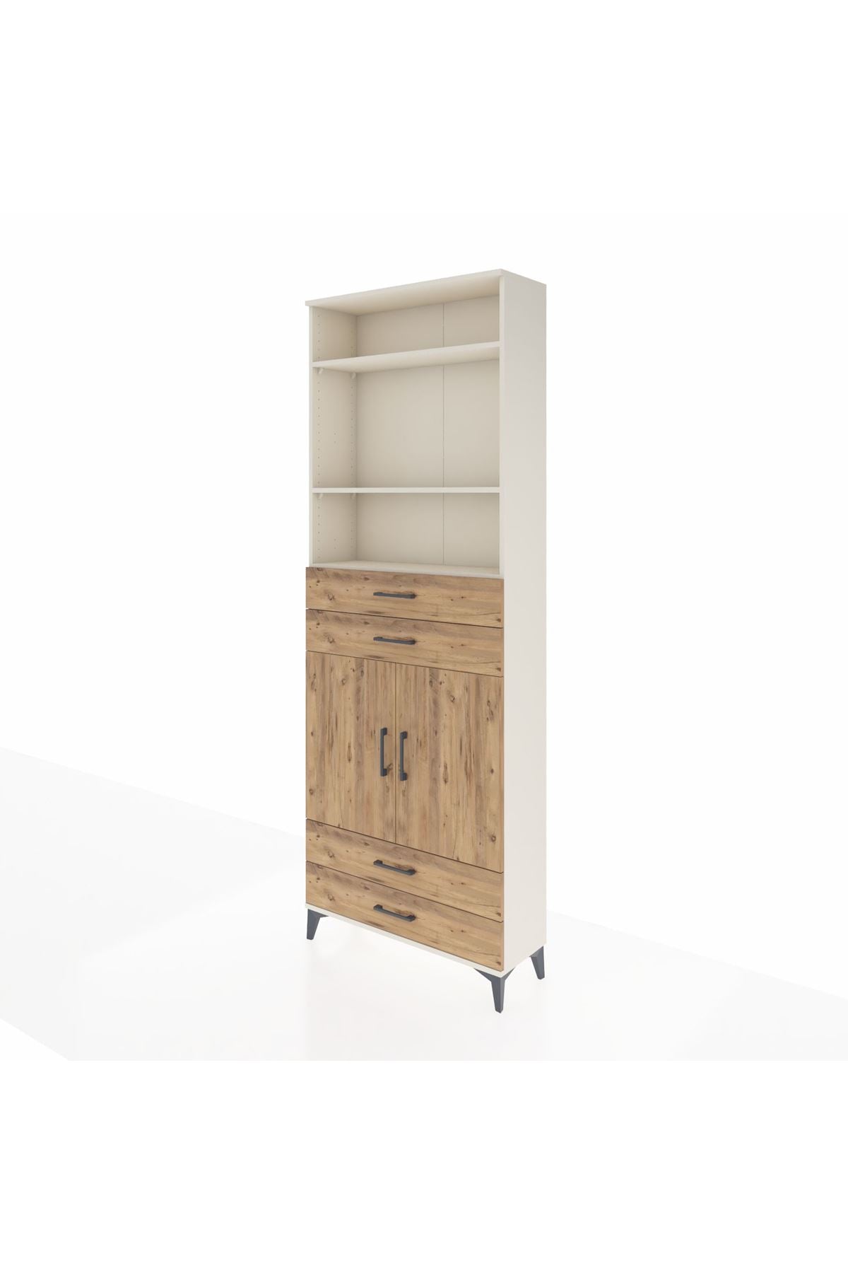 Arges Dolap 5 Raflı 4 Çekmeceli 2 Kapaklı 88x30x243 - S33M252V3A