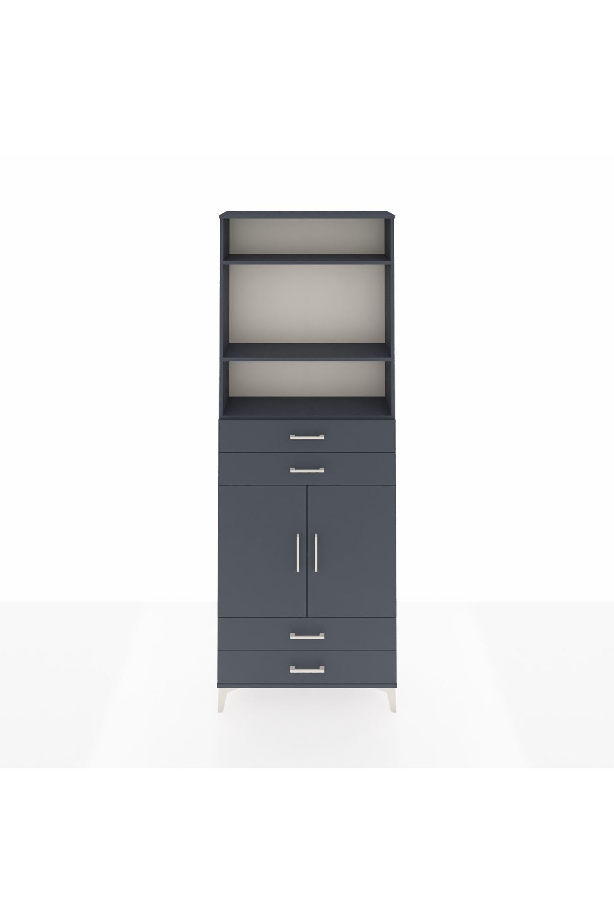 Arges Dolap 5 Raflı 4 Çekmeceli 2 Kapaklı 88x30x243 - S33M252V5A