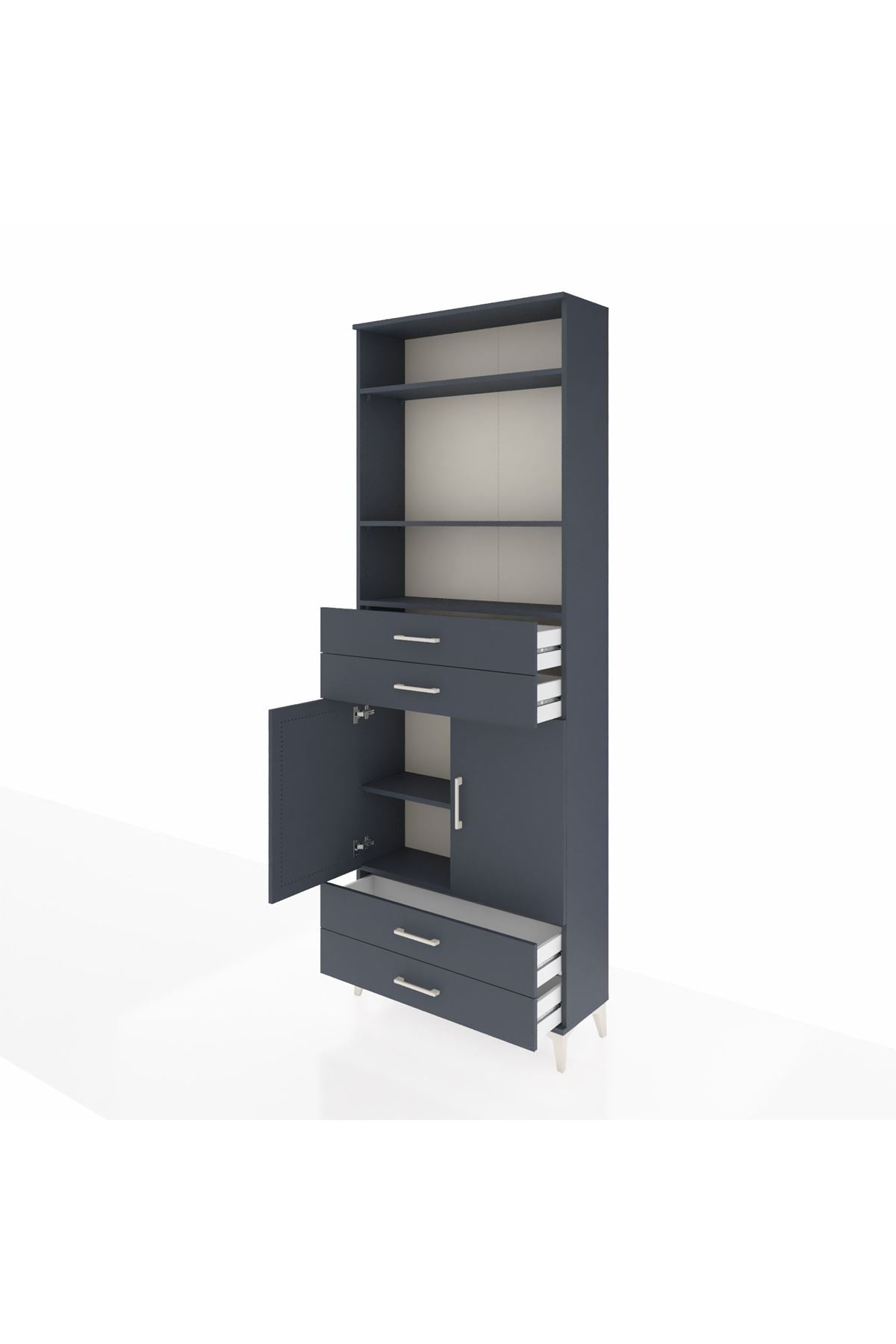 Arges Dolap 5 Raflı 4 Çekmeceli 2 Kapaklı 88x30x243 - S33M252V5A