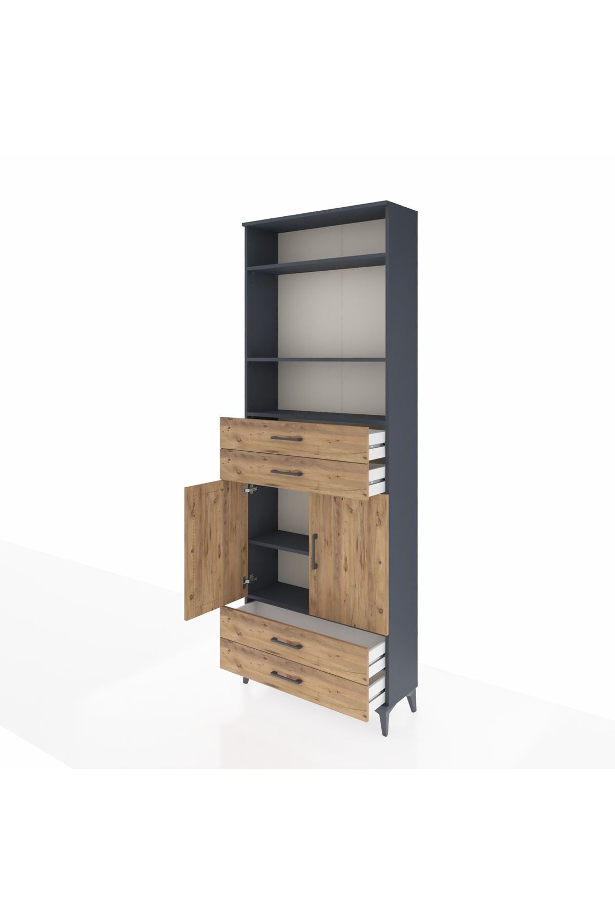 Arges Dolap 5 Raflı 4 Çekmeceli 2 Kapaklı 88x30x243 - S33M252V6A