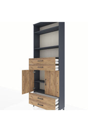 Arges Dolap 5 Raflı 4 Çekmeceli 2 Kapaklı 88x30x243 - S33M252V6A