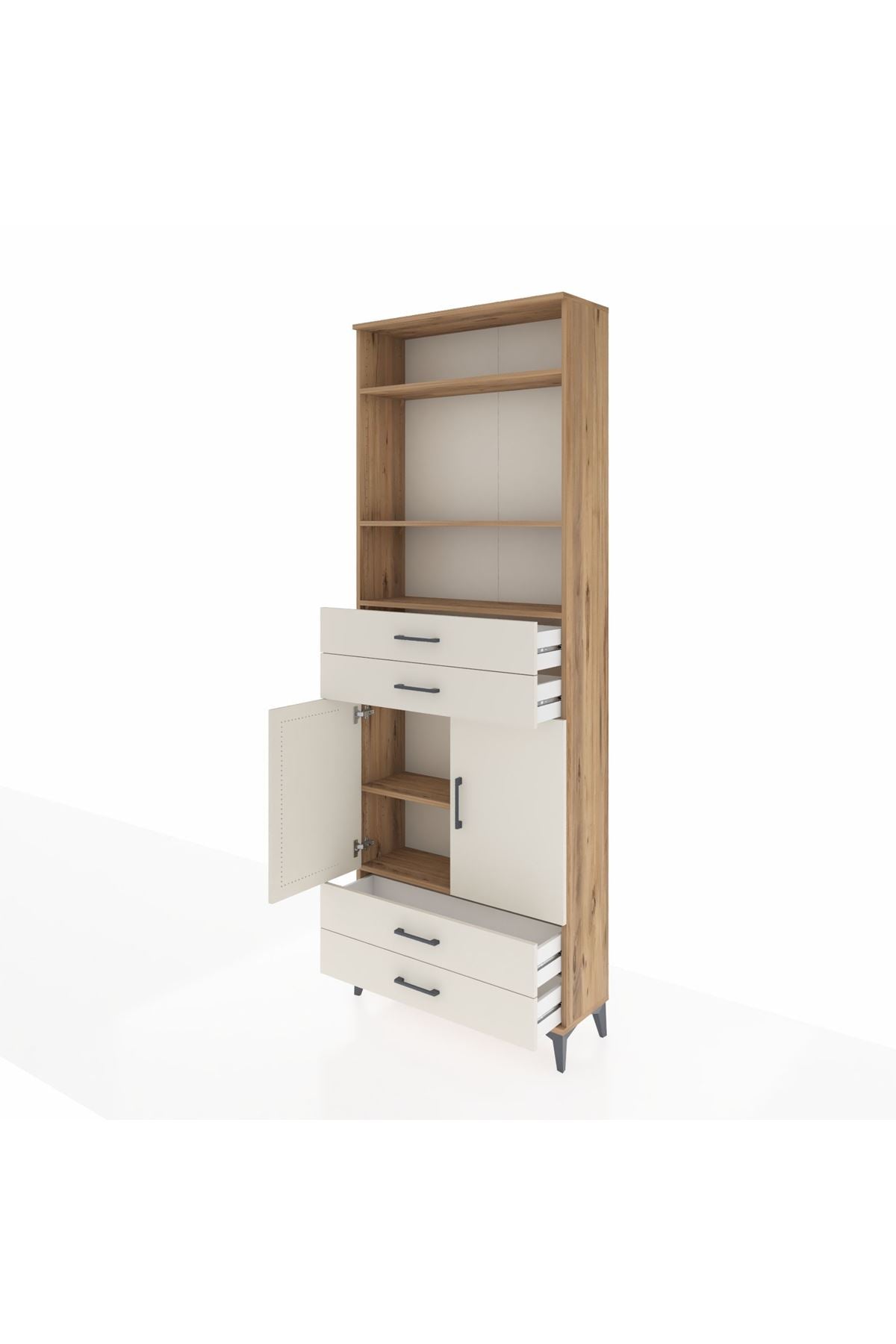 Arges Dolap 5 Raflı 4 Çekmeceli 2 Kapaklı 88x30x243 - S33M252V7A