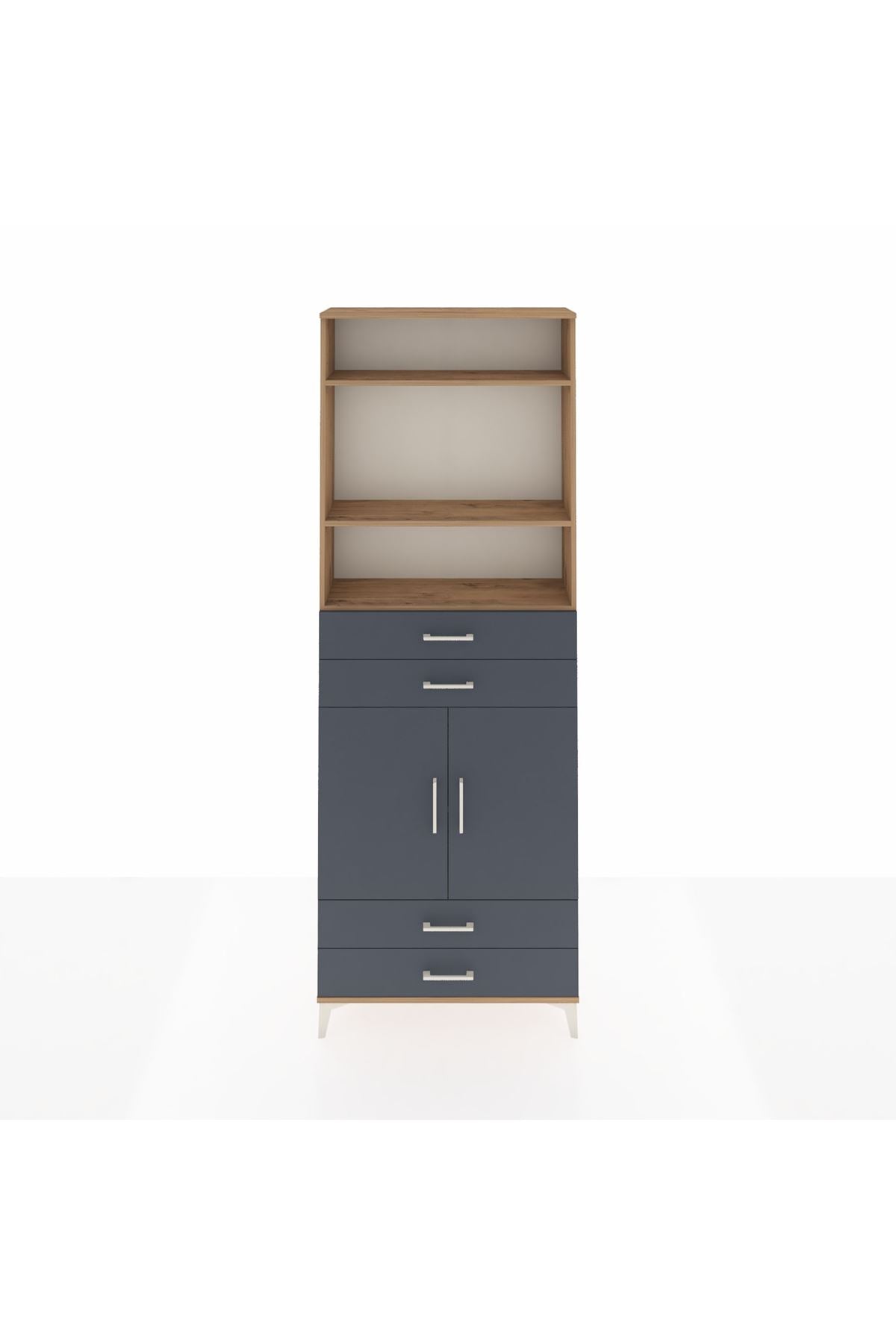 Arges Dolap 5 Raflı 4 Çekmeceli 2 Kapaklı 88x30x243 - S33M252V8A